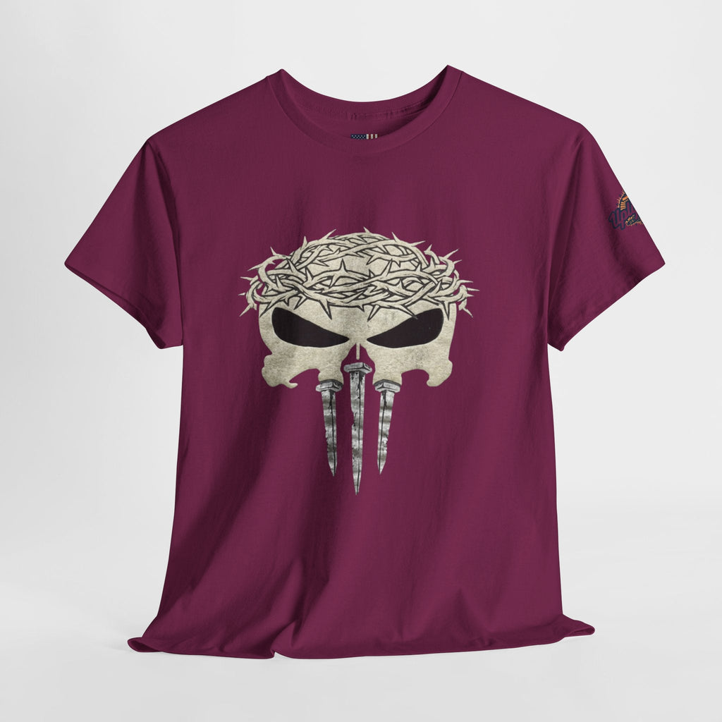 Christian Skull T-shirt - Crown of Thorns & Nails - Warrior Faith T-shirt Printify