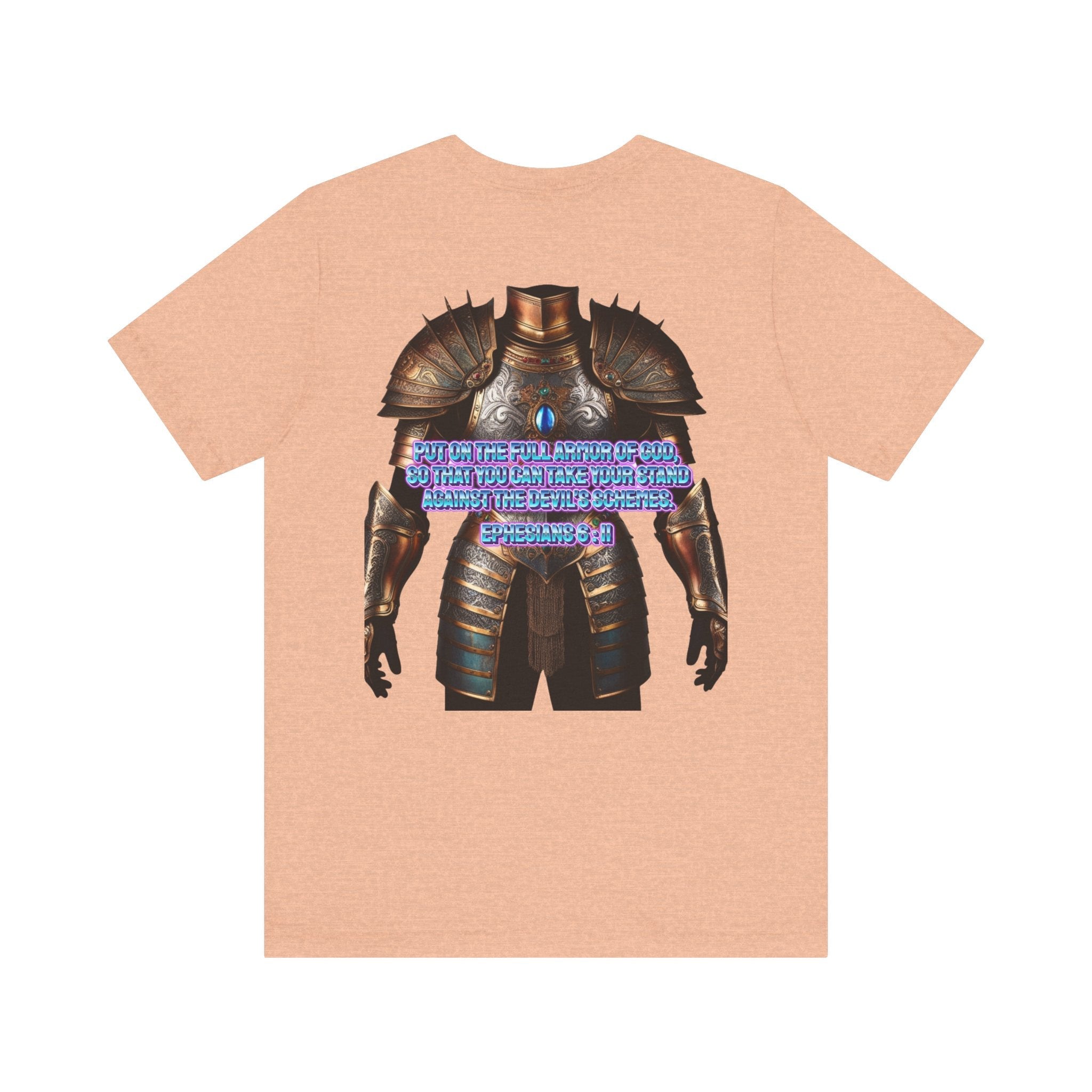 Religious Graphic Tee with Armor Of God Design Unisex Jersey Short Sleeve Tee Printify