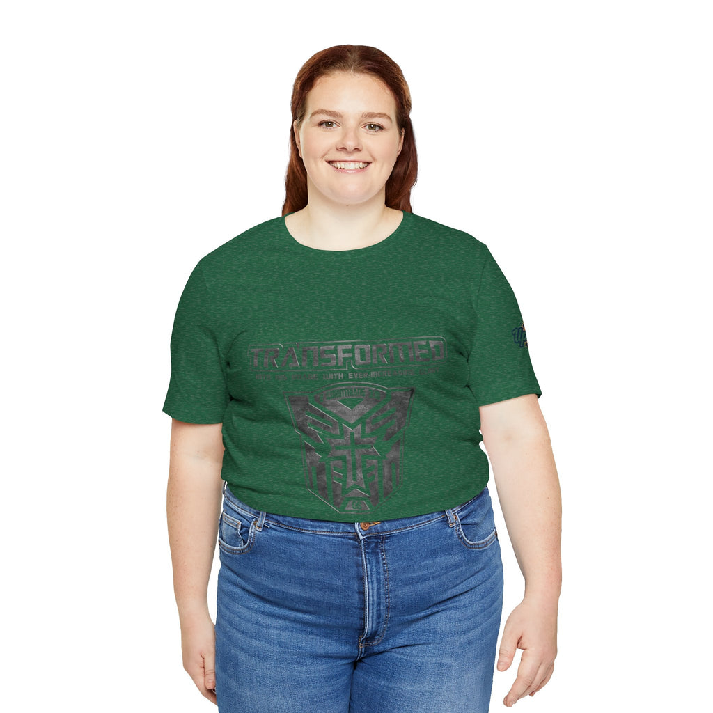Transformer Logo Christian T-shirt | 2 Corinthians 3:18 Bible Verse T-shirt Printify