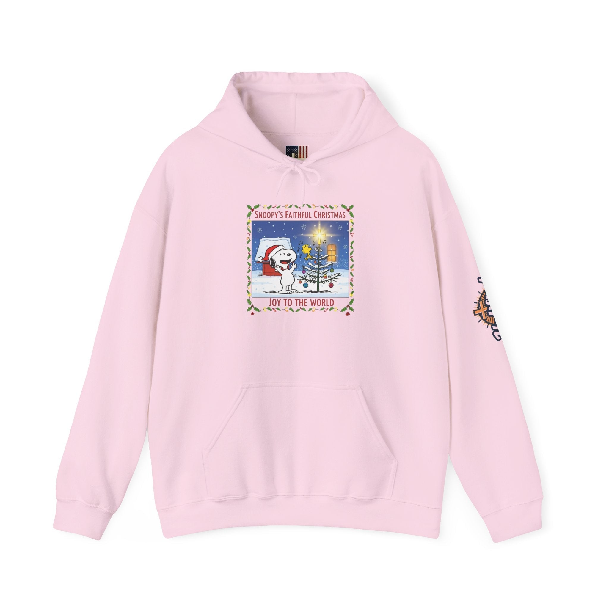 🎄 Faithful Christmas Friends – Christian Holiday Hoodie | Festive Tree & Cartoon Duo | Heartwarming Christmas Tee by Uplifted Gear Printify