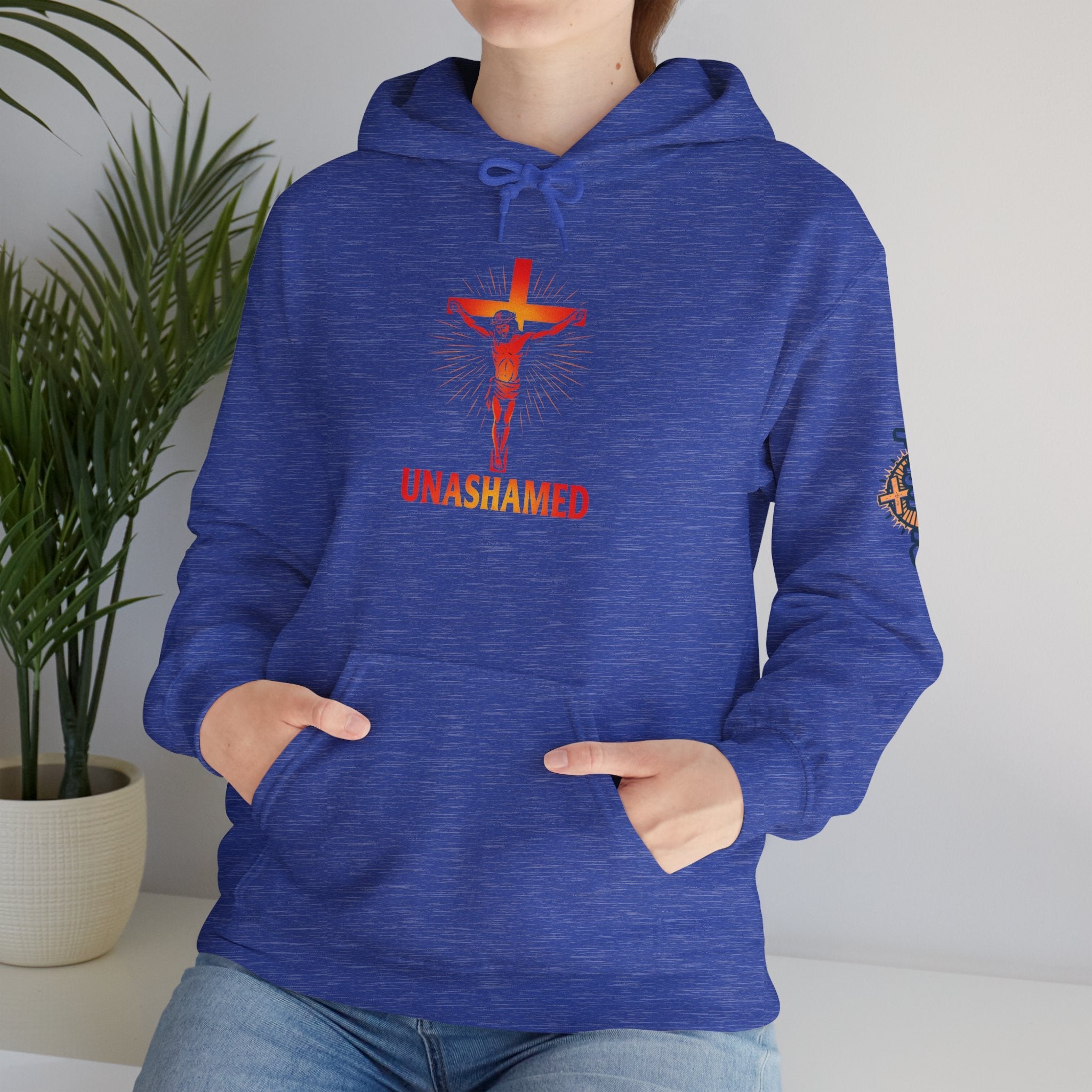 Unashamed Hoodie – Romans 1:16 Crucifixion Christian Sweatshirt for Bold Unwavering Faith Printify