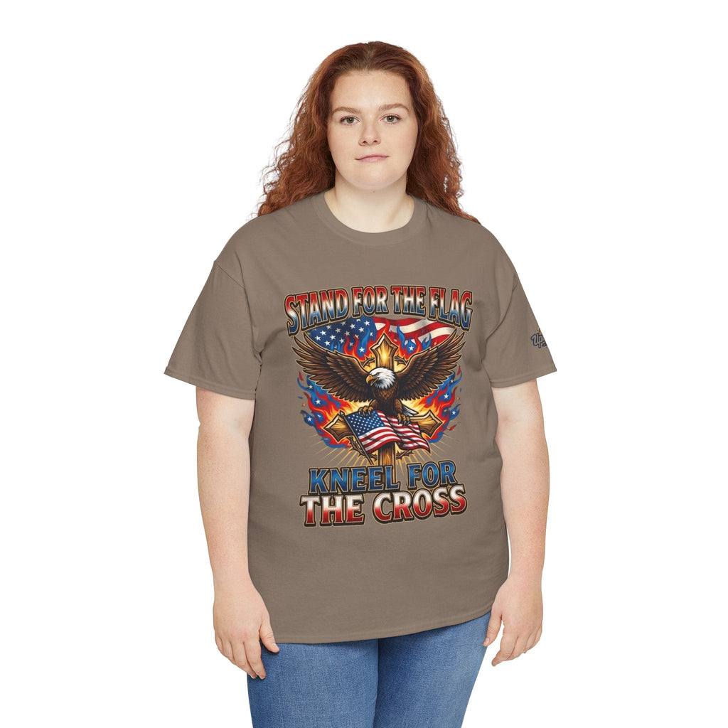 Stand for the Flag Kneel for the Cross T-shirt | Patriotic Eagle T-shirt Printify