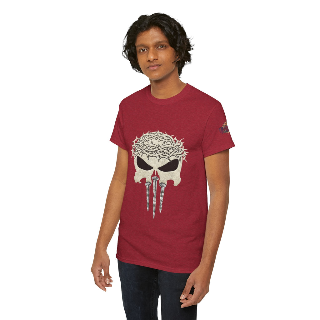 Christian Skull T-shirt - Crown of Thorns & Nails - Warrior Faith T-shirt Printify