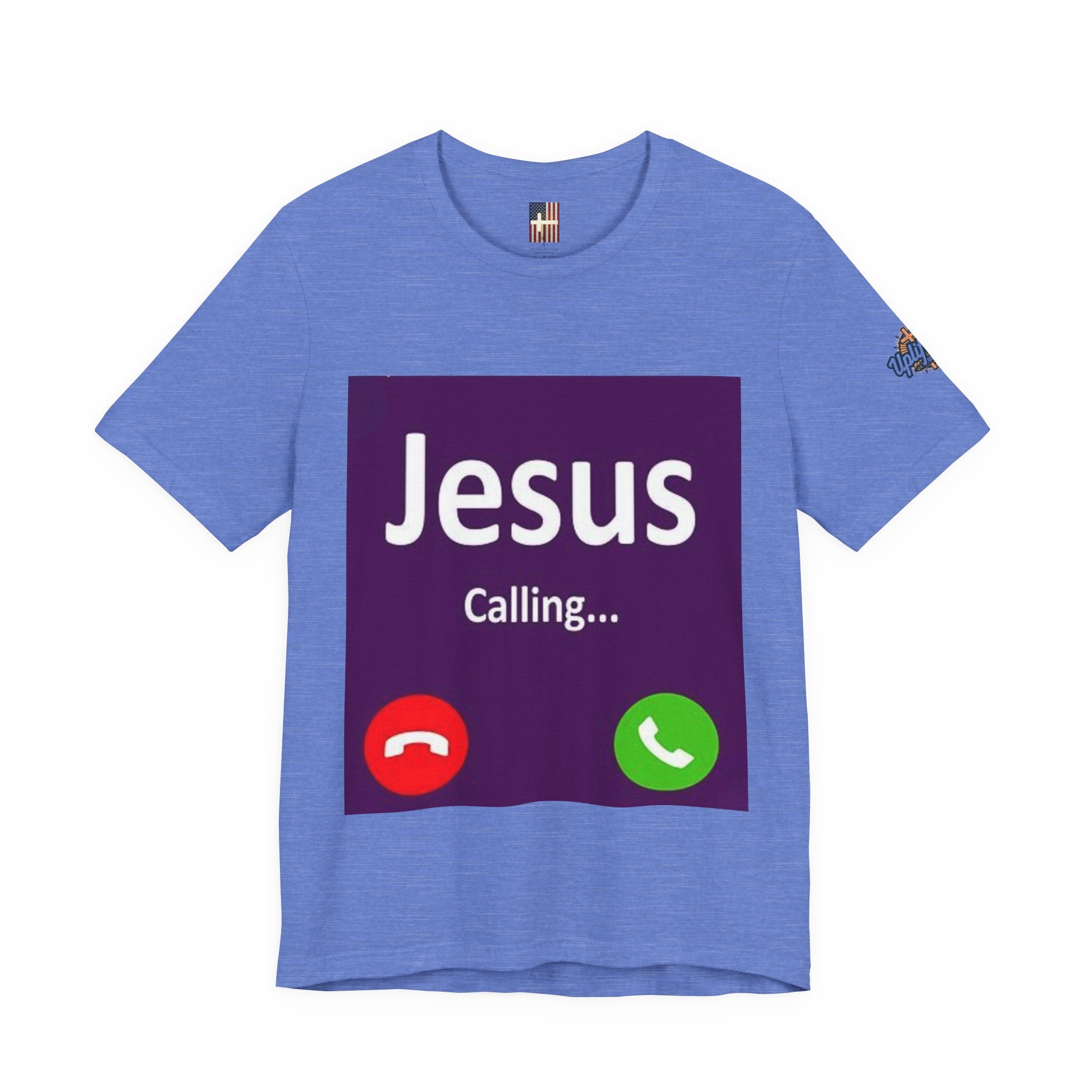Jesus Calling T-shirt – Funny Cell Phone Screen Christian T-shirt for Divine Connection & Faith Humor Printify