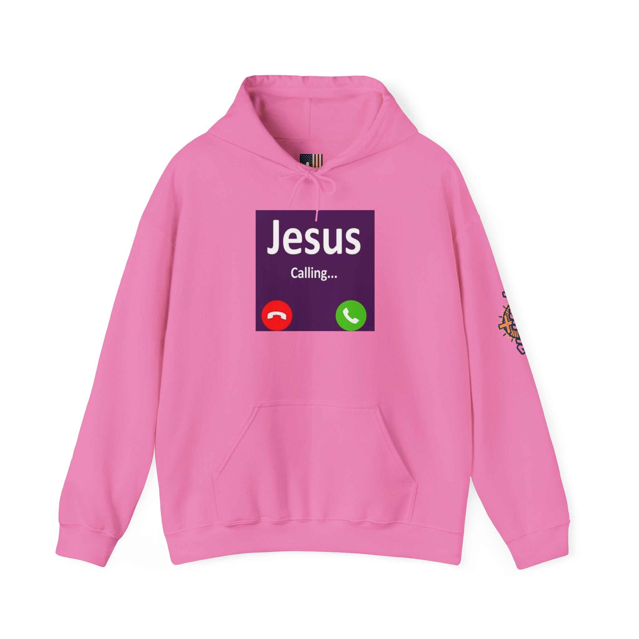 Jesus Calling Hoodie – Funny Cell Phone Screen Christian Sweatshirt for Divine Connection & Faith Humor Printify