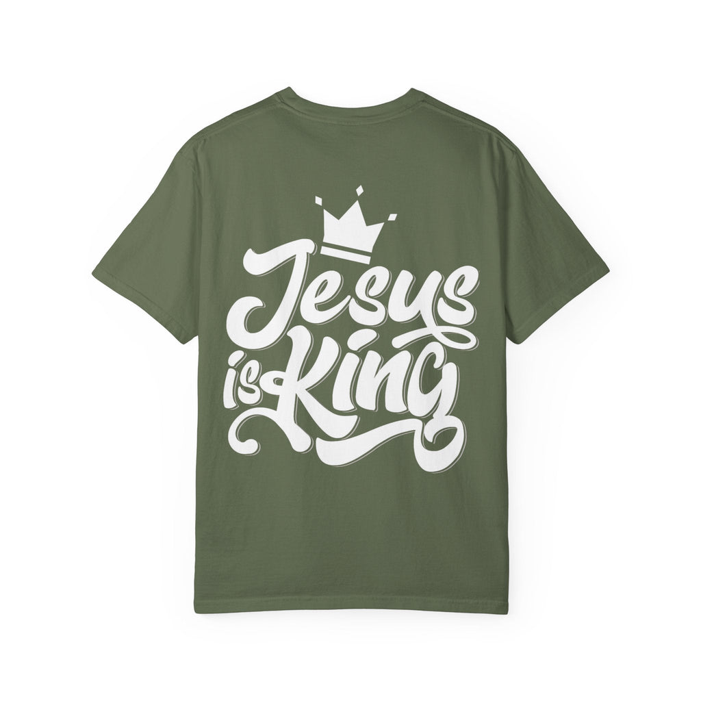 Jesus is King T-Shirt – Bold Christian Faith Tee with Crown & Cross for Eternal Reign Printify