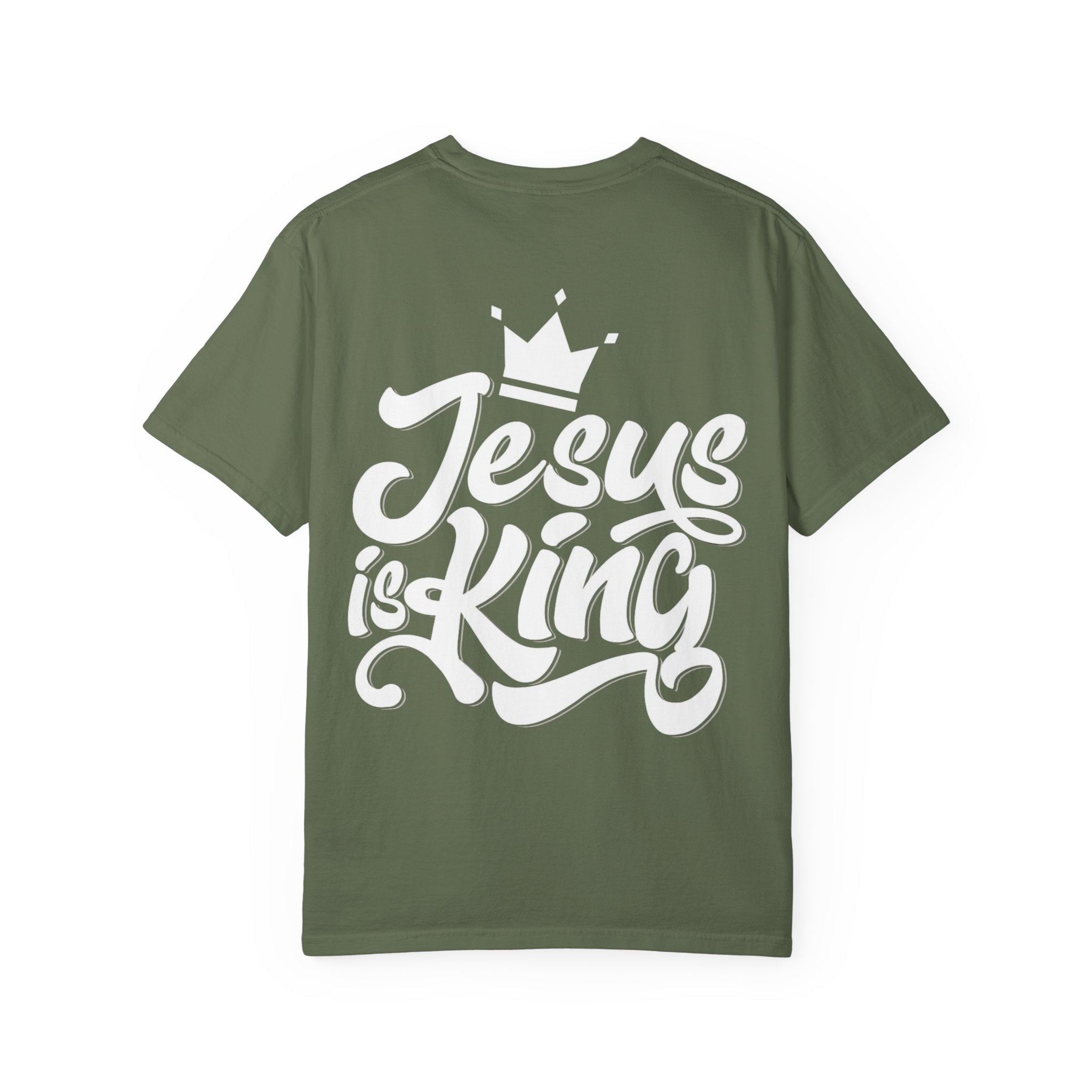 Jesus is King T-Shirt – Bold Christian Faith Tee with Crown & Cross for Eternal Reign Printify
