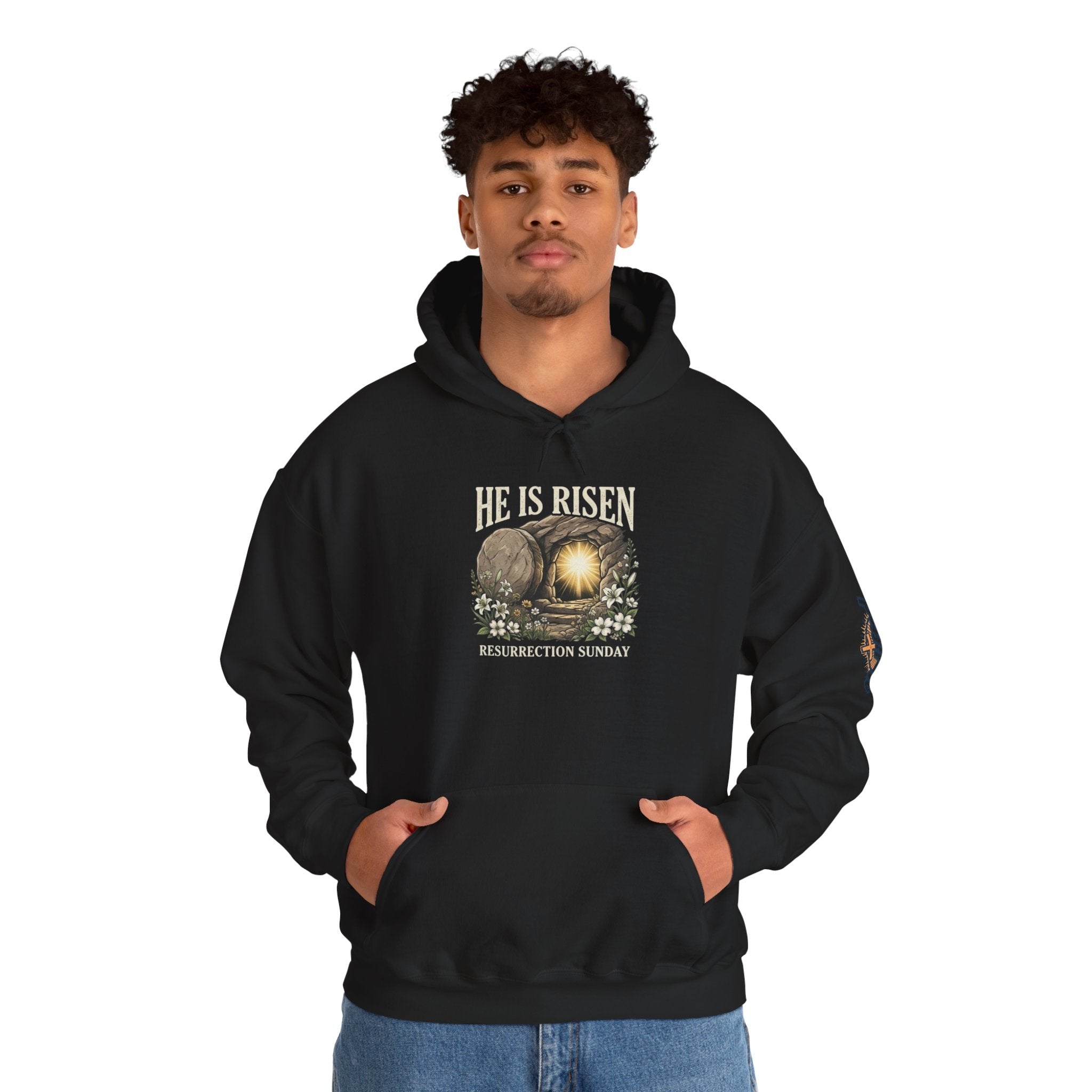 He Is Risen Hoodie — Jesus Christ Resurrection Easter Hoodie Printify