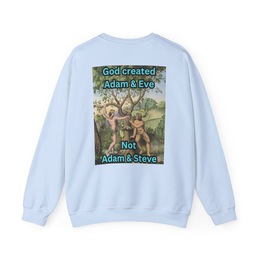 God Created Adam and Eve Sweatshirt – Biblical Truth Christian Sweatshirt for Unshakable Faith Printify