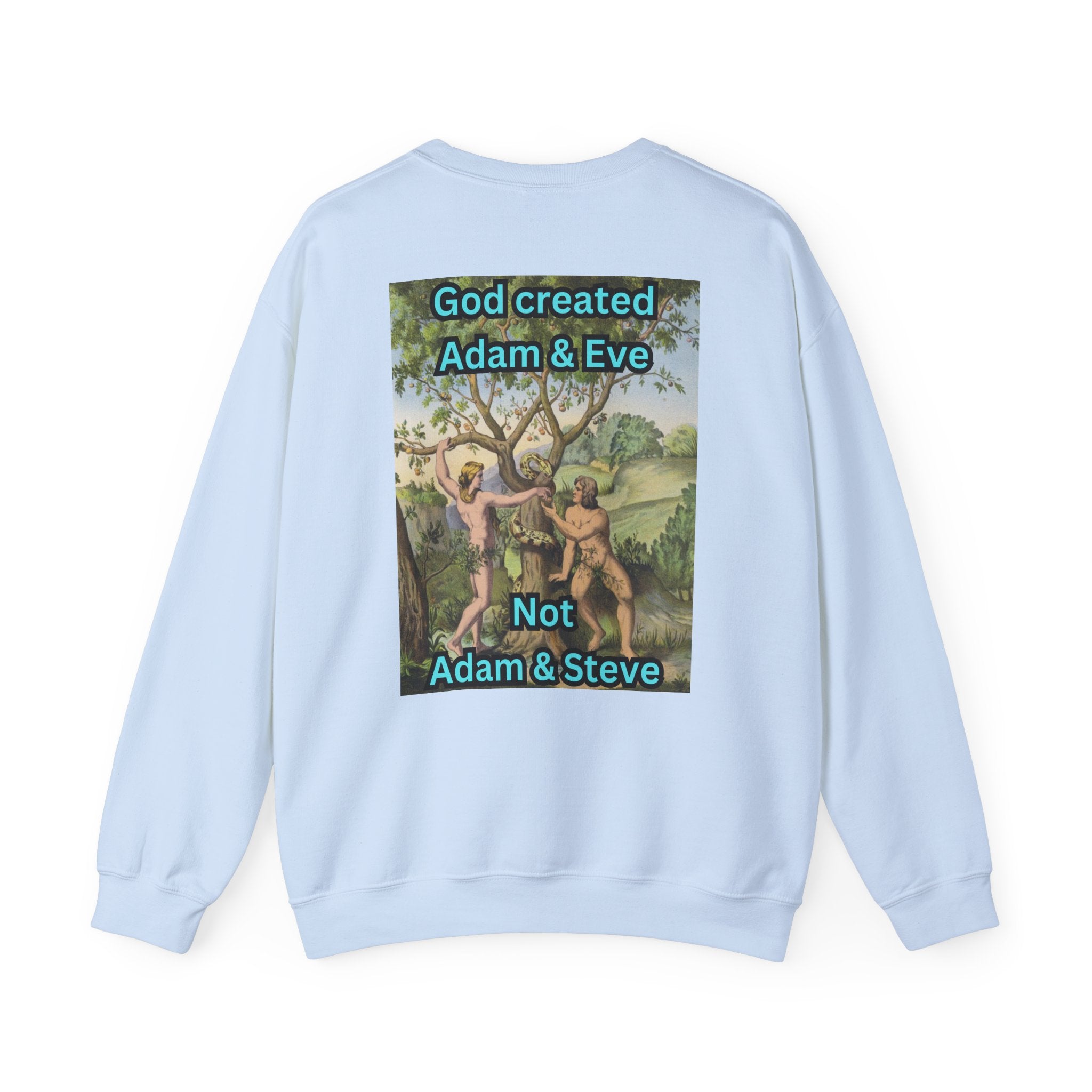 God Created Adam and Eve Sweatshirt – Biblical Truth Christian Sweatshirt for Unshakable Faith Printify