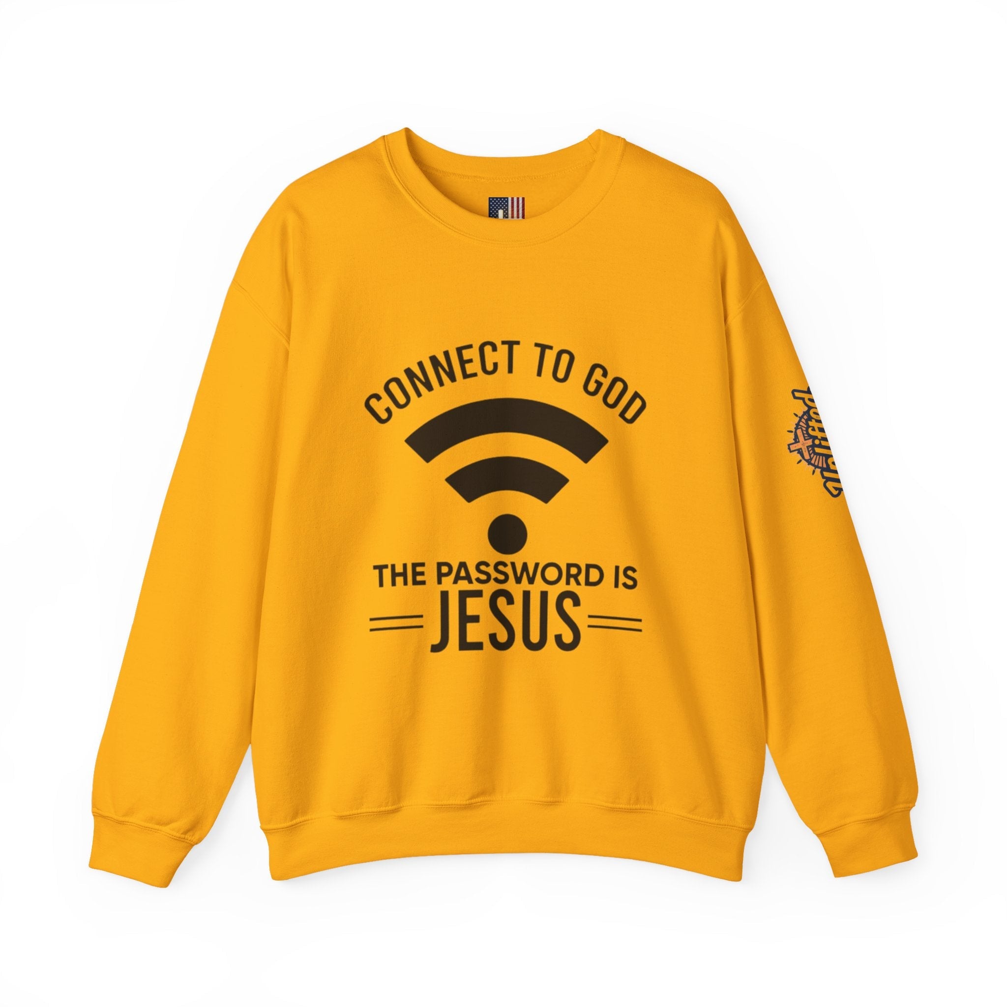Connect to God Sweatshirt - WIFI Password is Jesus - Funny Christian Faith Sweatshirt Printify