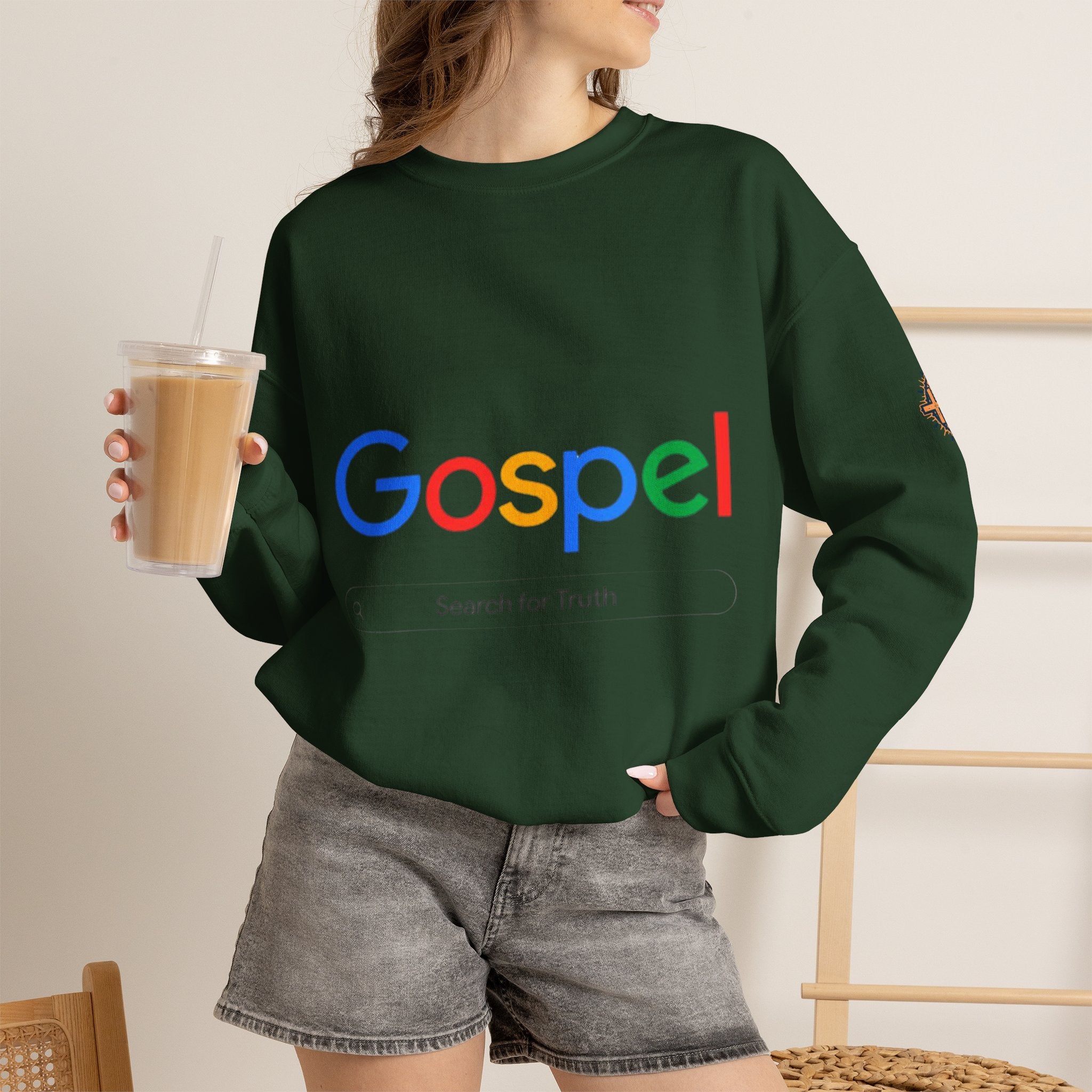 Gospel Graphic Sweatshirt — "Gospel" Colorful Logo Christian Sweatshirt Printify