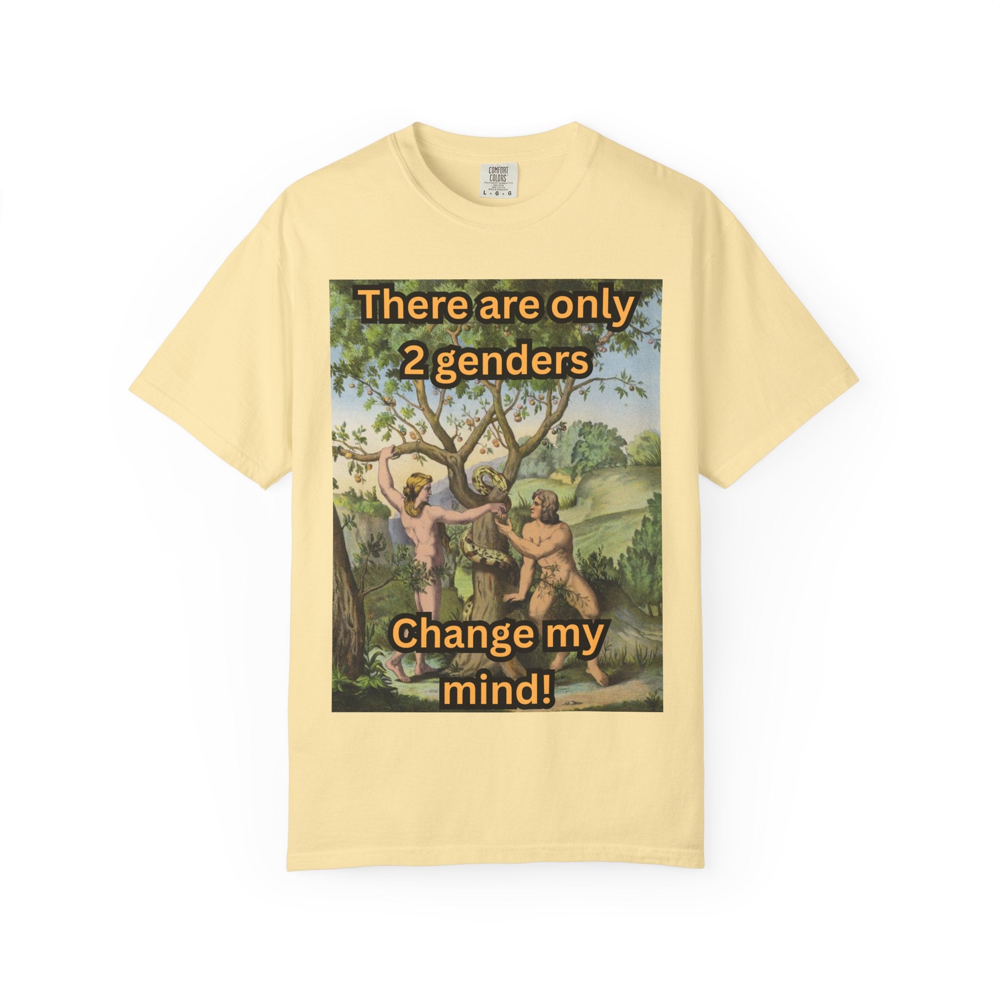 There Are Only 2 Genders T-Shirt – Adam & Eve Cross Christian Tee for Bold Faith Printify