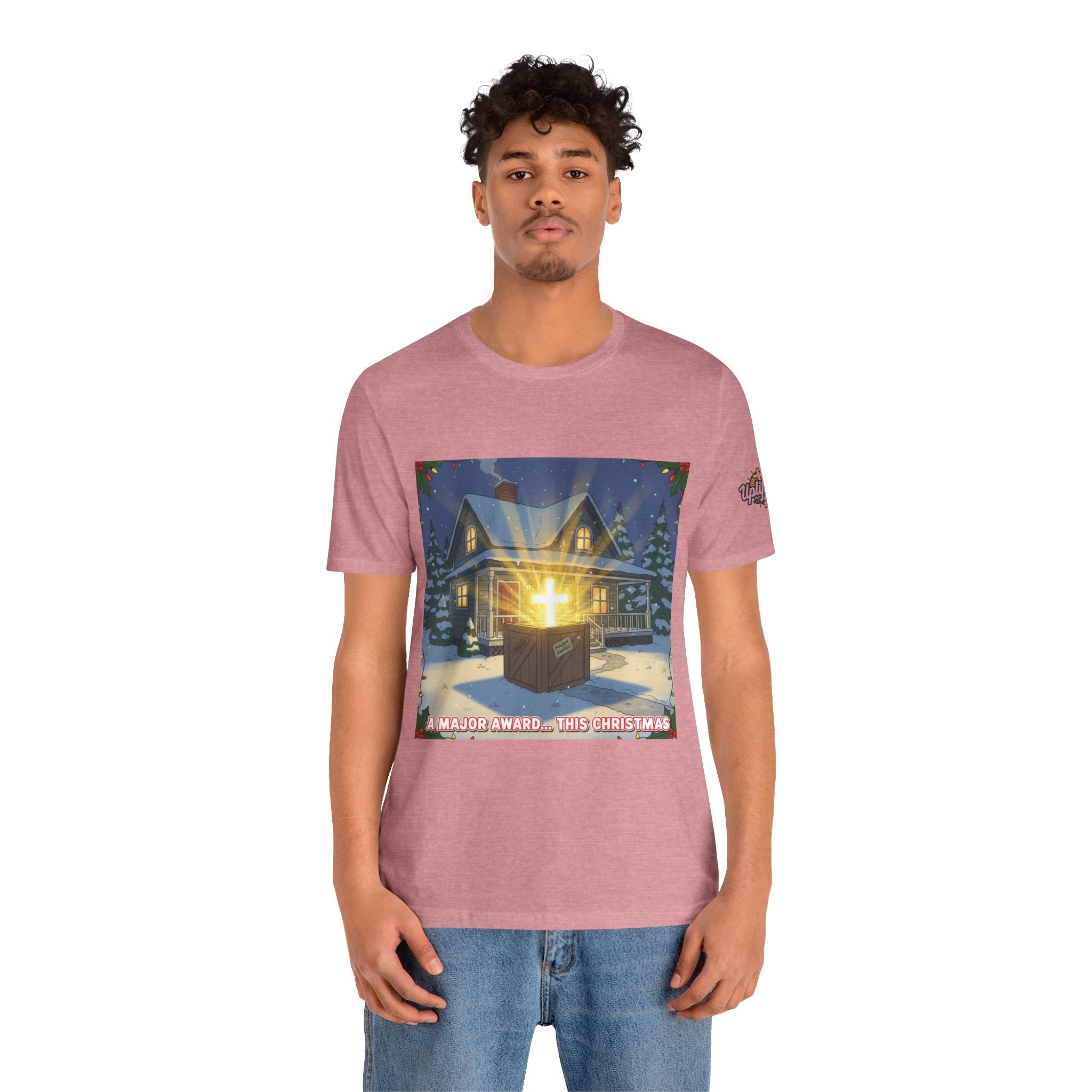 A Major Award This Christmas T-shirt – Fragile Leg Lamp Parody Cross Unboxing Christian T-shirt for Hilarious Faith & Holiday Glow Printify