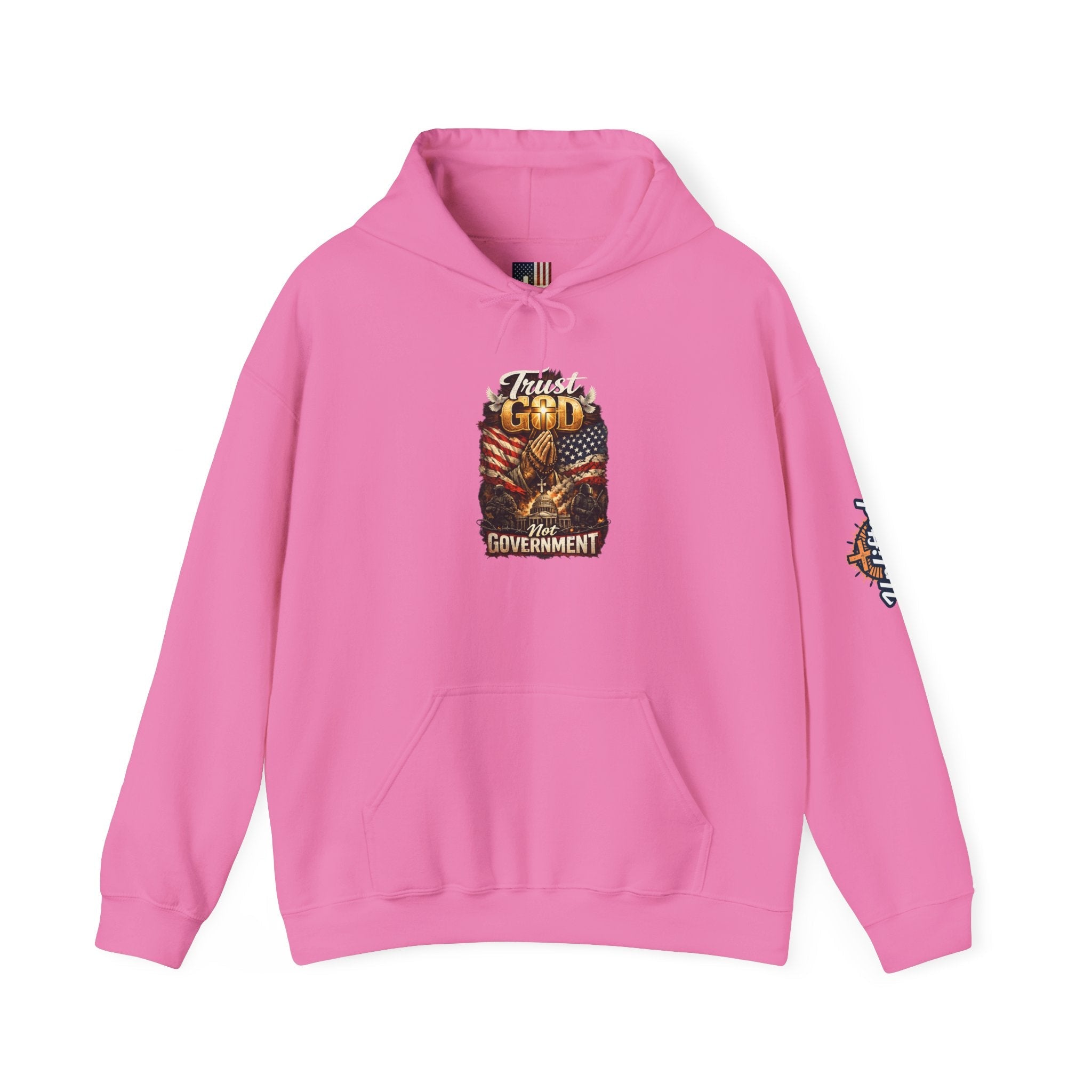 Trust God Not Government Hoodie — Vintage Patriotic Christian Hoodie Printify