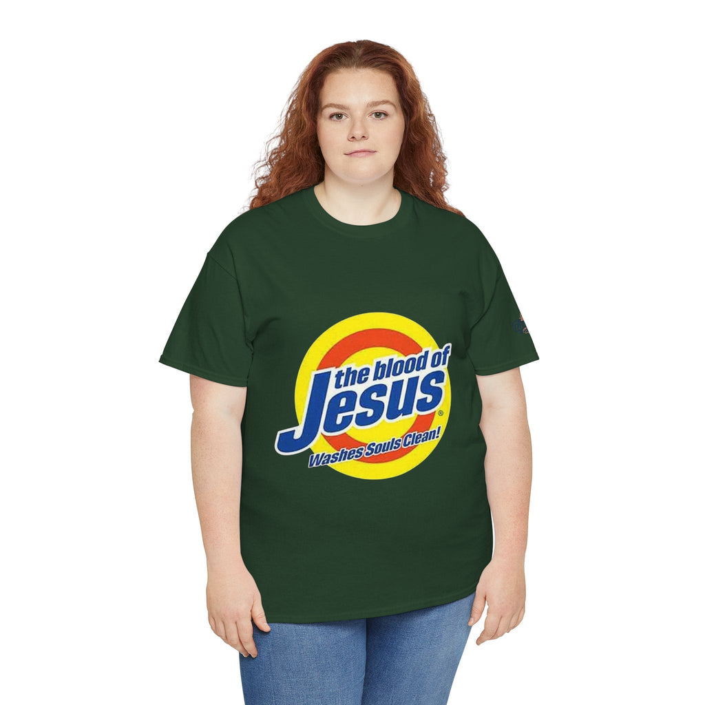 Blood of Jesus Washes Souls Clean T-shirt - Funny Tide Parody - Christian Faith T-shirt Printify