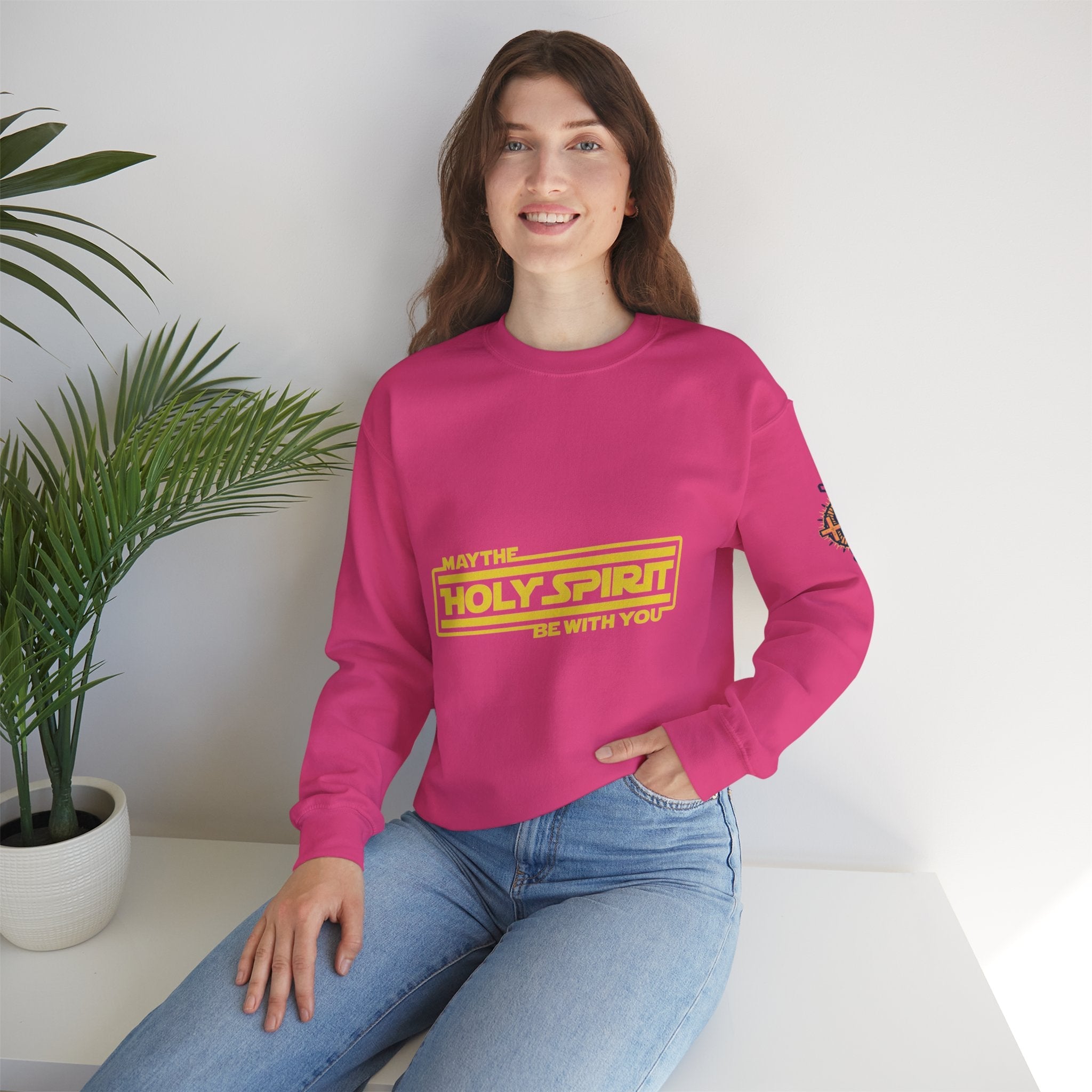 May the Holy Spirit Be With You Sweatshirt - Christian Star Wars Parody Sweatshirt Printify
