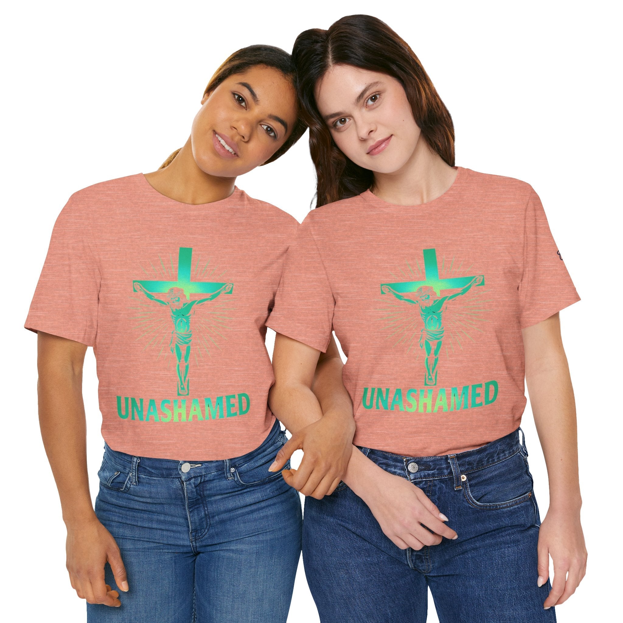 Unashamed T-shirt – Romans 1:16 Crucifixion Christian t-shirt for Bold Unwavering Faith Printify