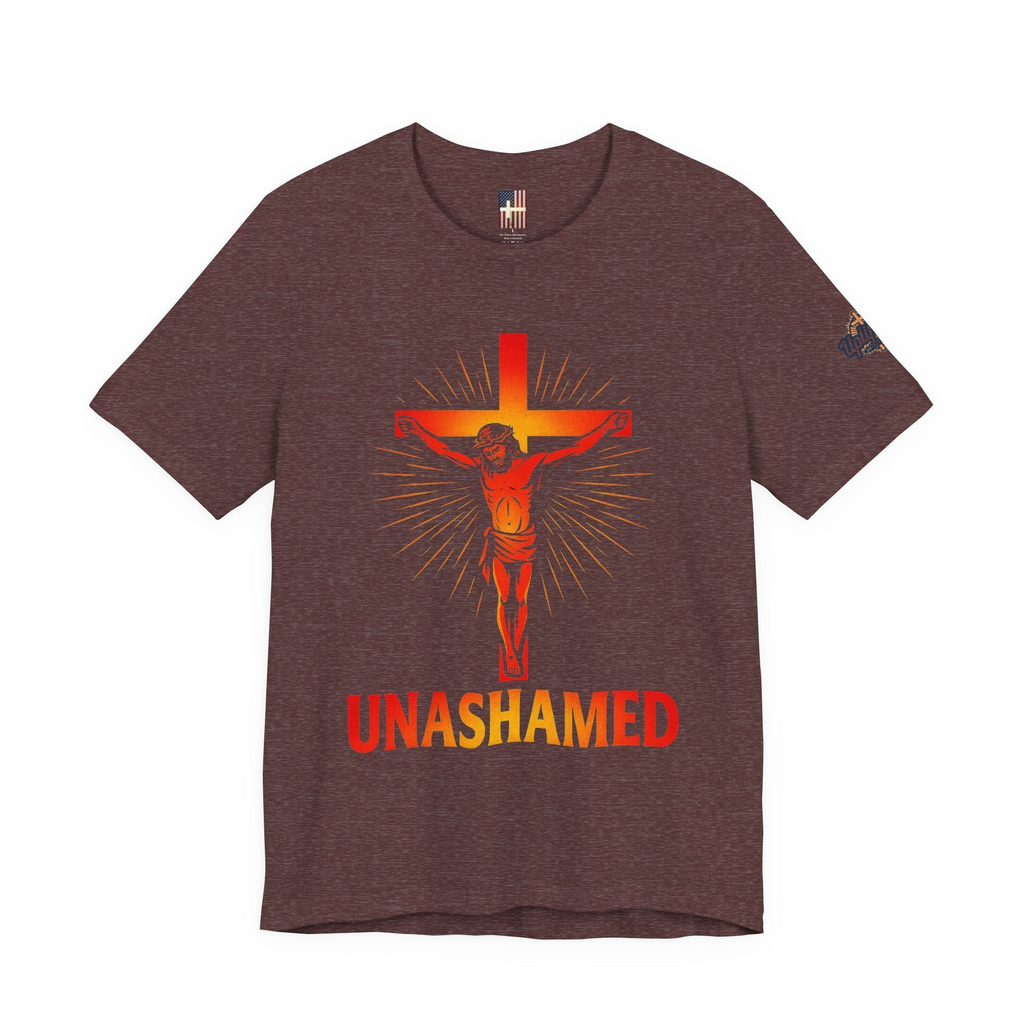 Unashamed T-shirt – Romans 1:16 Crucifixion Christian t-shirt for Bold Unwavering Faith Printify