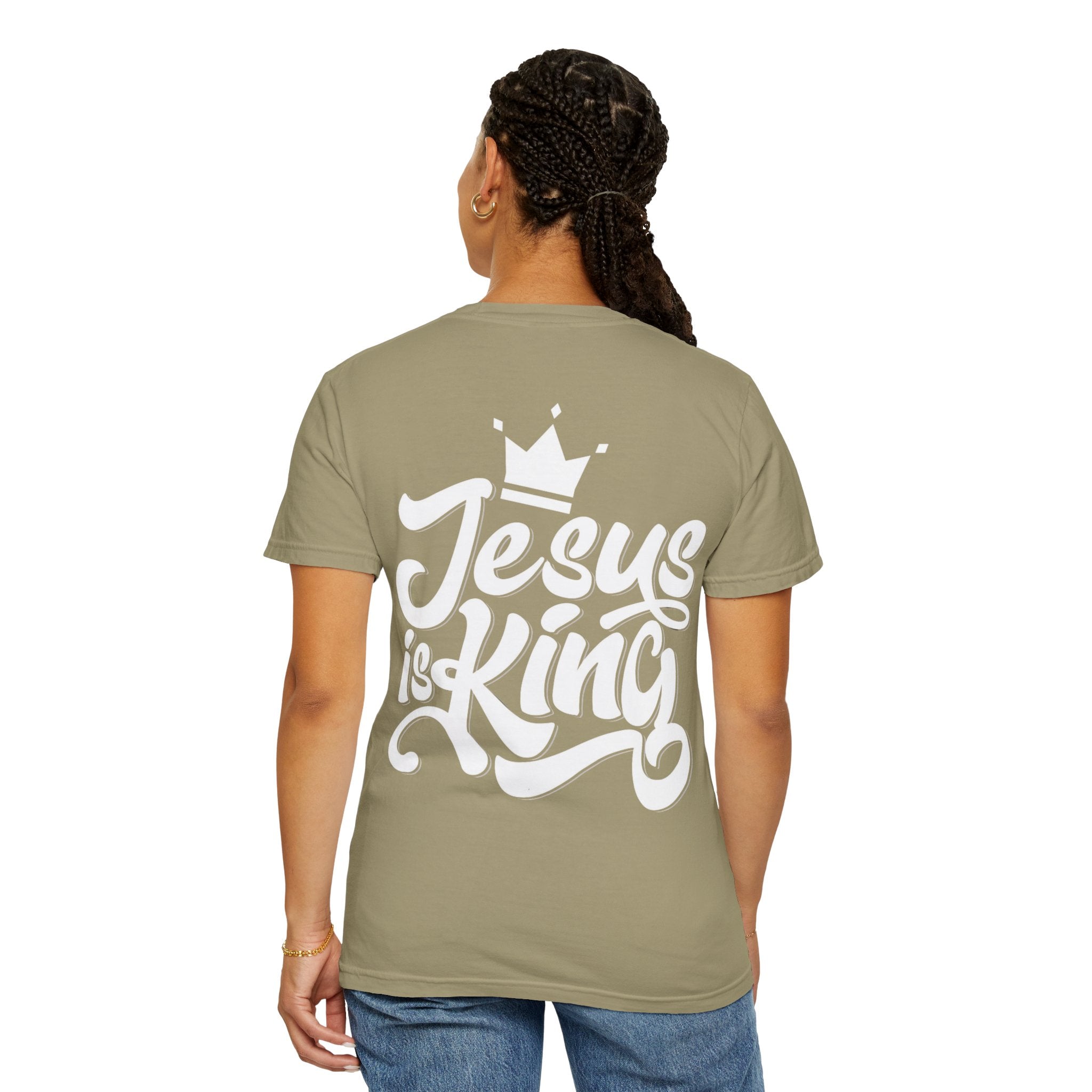 Jesus is King T-Shirt – Bold Christian Faith Tee with Crown & Cross for Eternal Reign Printify