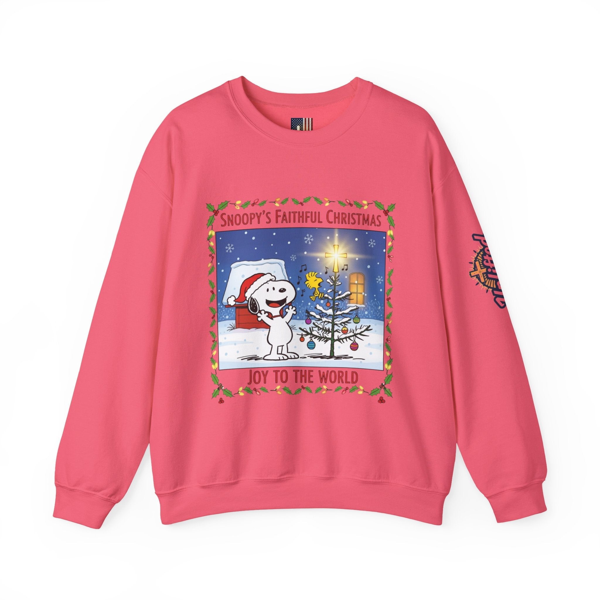 🎄 Faithful Christmas Friends – Christian Holiday Sweatshirt | Festive Tree & Cartoon Duo | Heartwarming Christmas Tee by Uplifted Gear Printify