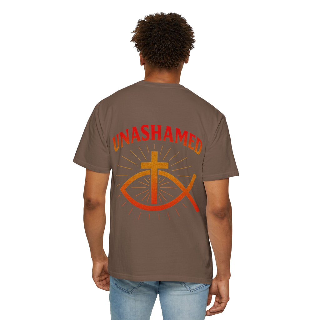 Unashamed T-shirt – Ichthys Jesus Fish & Cross Christian Sweatshirt for Romans 1:16 Bold Faith Printify