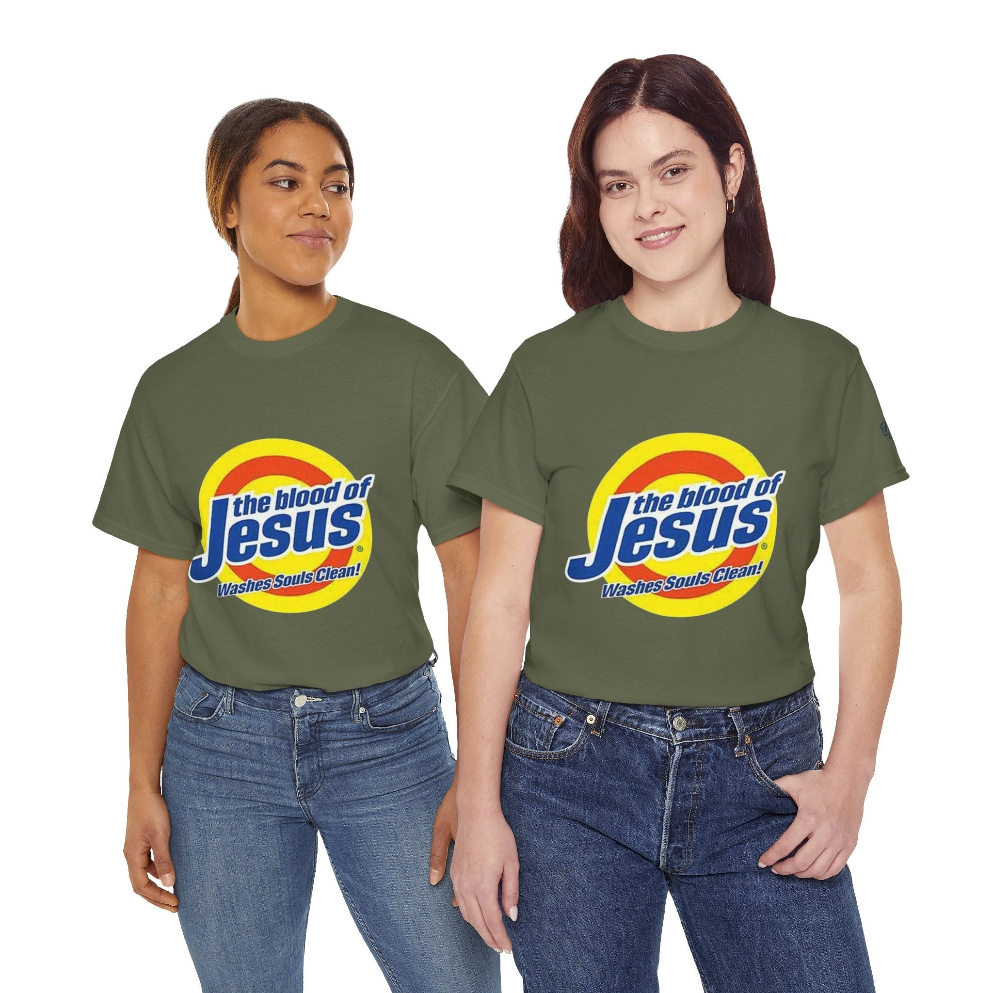 Blood of Jesus Washes Souls Clean T-shirt - Funny Tide Parody - Christian Faith T-shirt Printify