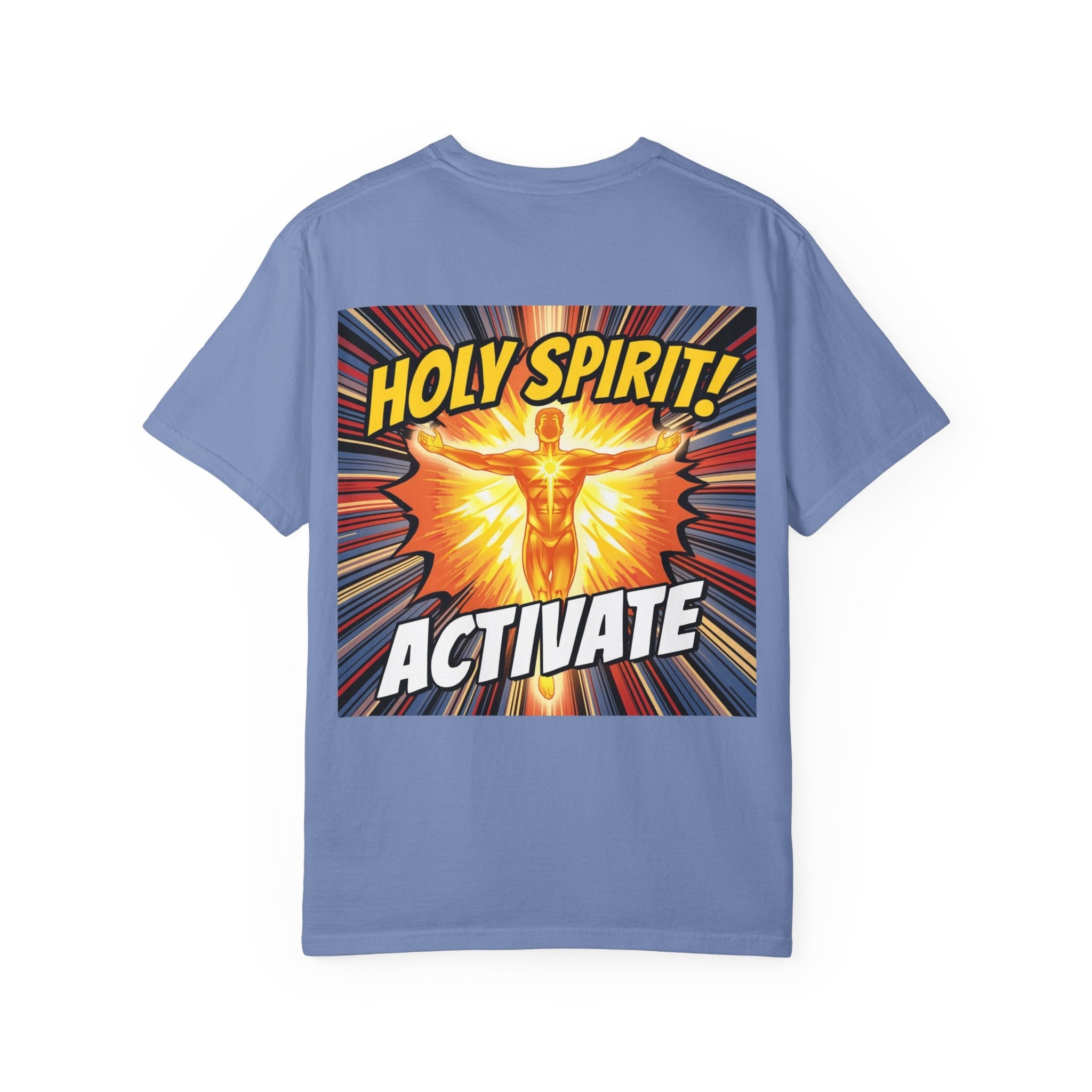 Holy Spirit Activate T-shirt – Superhero Christian T-shirt with Vibrant Power-Up Design for Faith-Fueled Boldness Printify