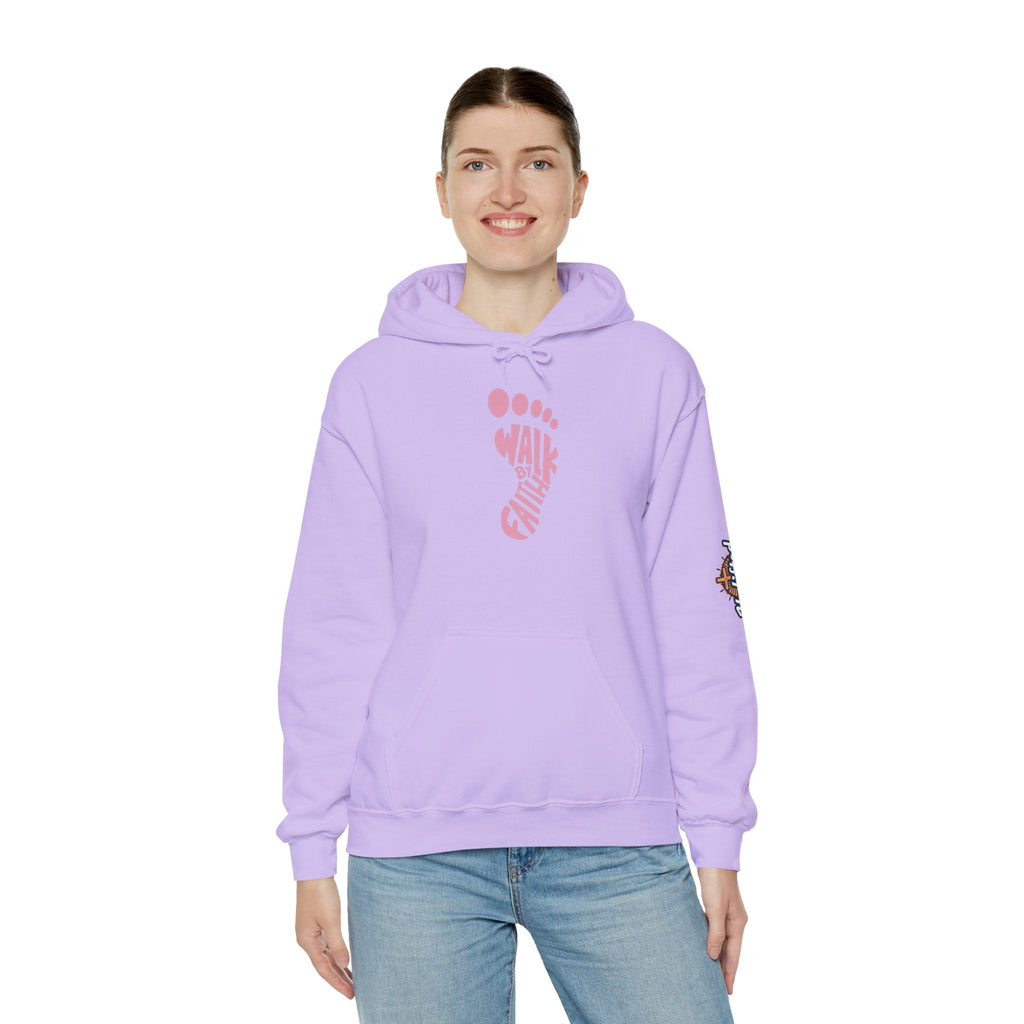 Walk By Faith Footprint Hoodie Printify