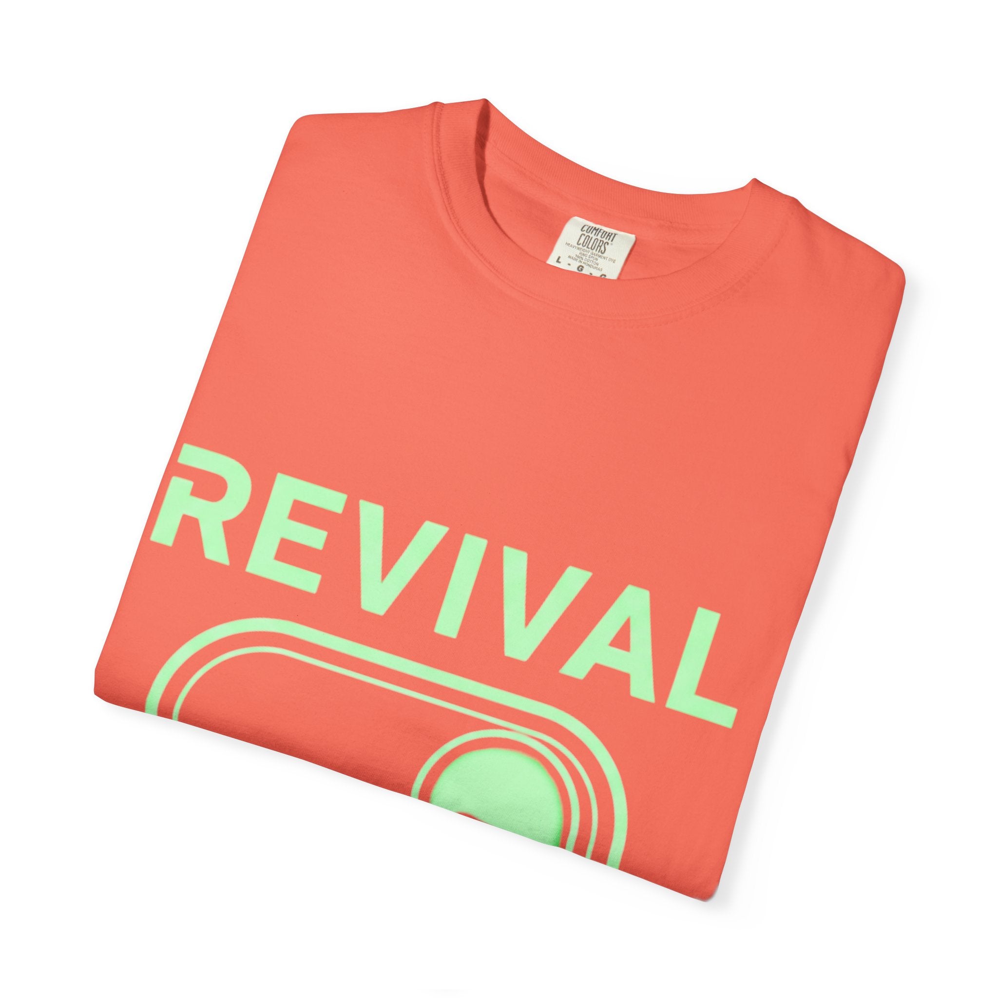 🔥 Revival Mode: ON – Christian Techwear T-Shirt | Glowing Green Faith Switch | Futuristic Jesus Shirt | Activate Your Spiritual Awakening | Uplifted Gear Printify