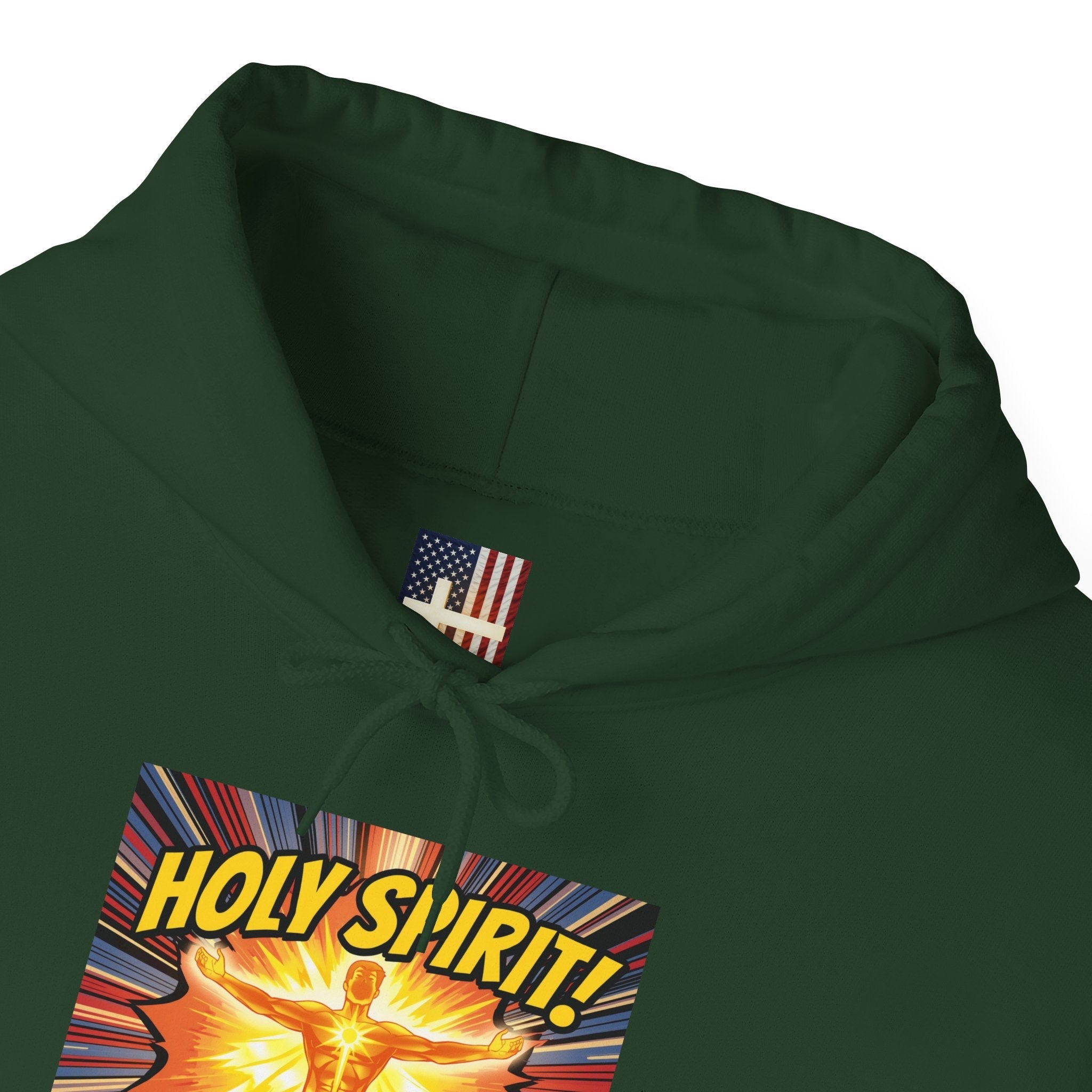 Holy Spirit Activate Hoodie – Superhero Christian Sweatshirt with Vibrant Power-Up Design for Faith-Fueled Boldness Printify