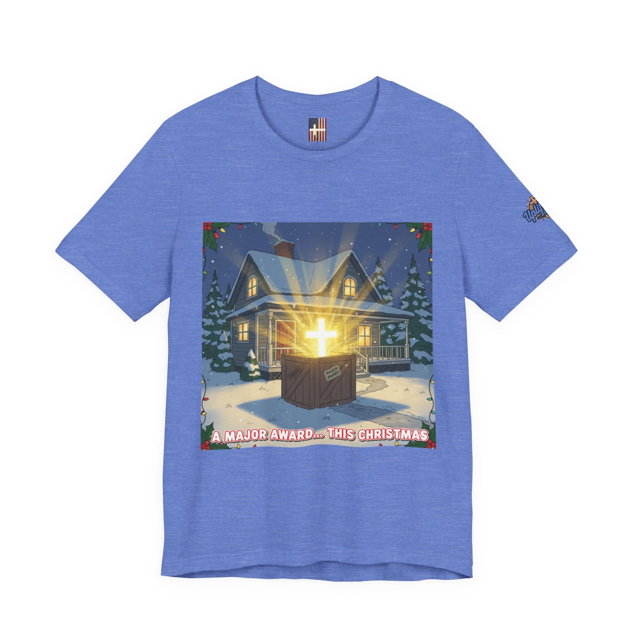 A Major Award This Christmas T-shirt – Fragile Leg Lamp Parody Cross Unboxing Christian T-shirt for Hilarious Faith & Holiday Glow Printify