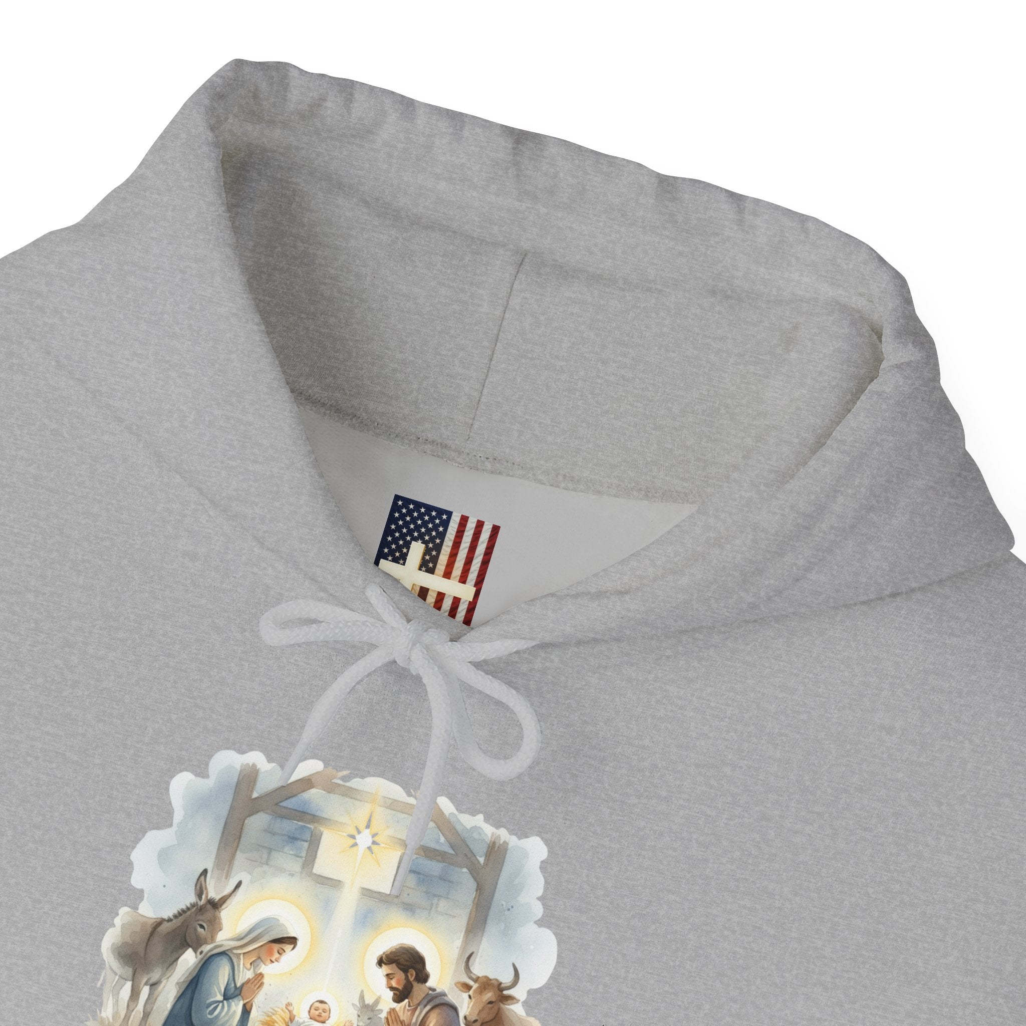 Unto Us a Child is Born Hoodie – Isaiah 9:6 Nativity Manger Scene Christian Christmas Sweatshirt for Holy Night Faith Printify