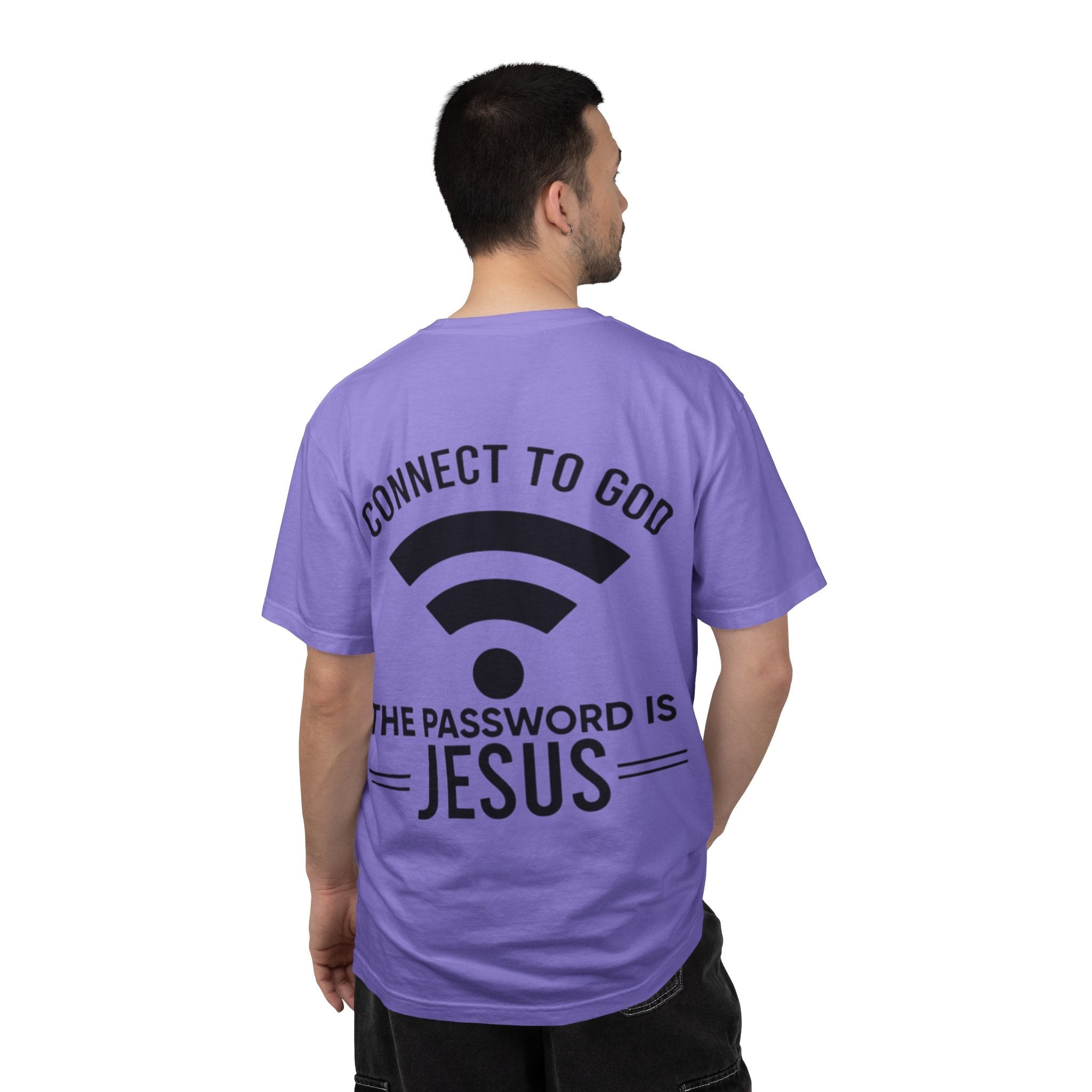 Connect to God T-shirt - WIFI Password is Jesus - Funny Christian Faith T-shirt Printify