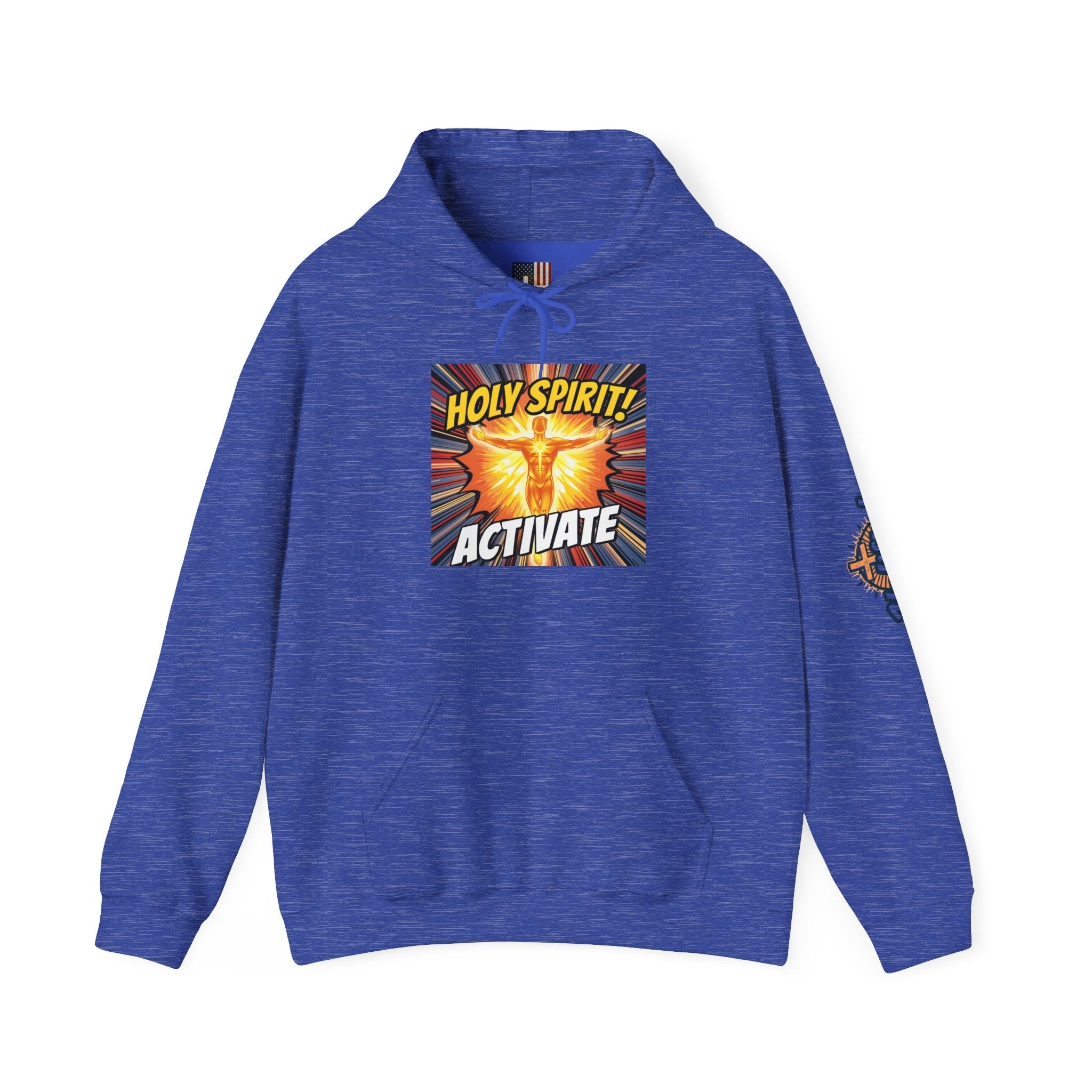 Holy Spirit Activate Hoodie – Superhero Christian Sweatshirt with Vibrant Power-Up Design for Faith-Fueled Boldness Printify