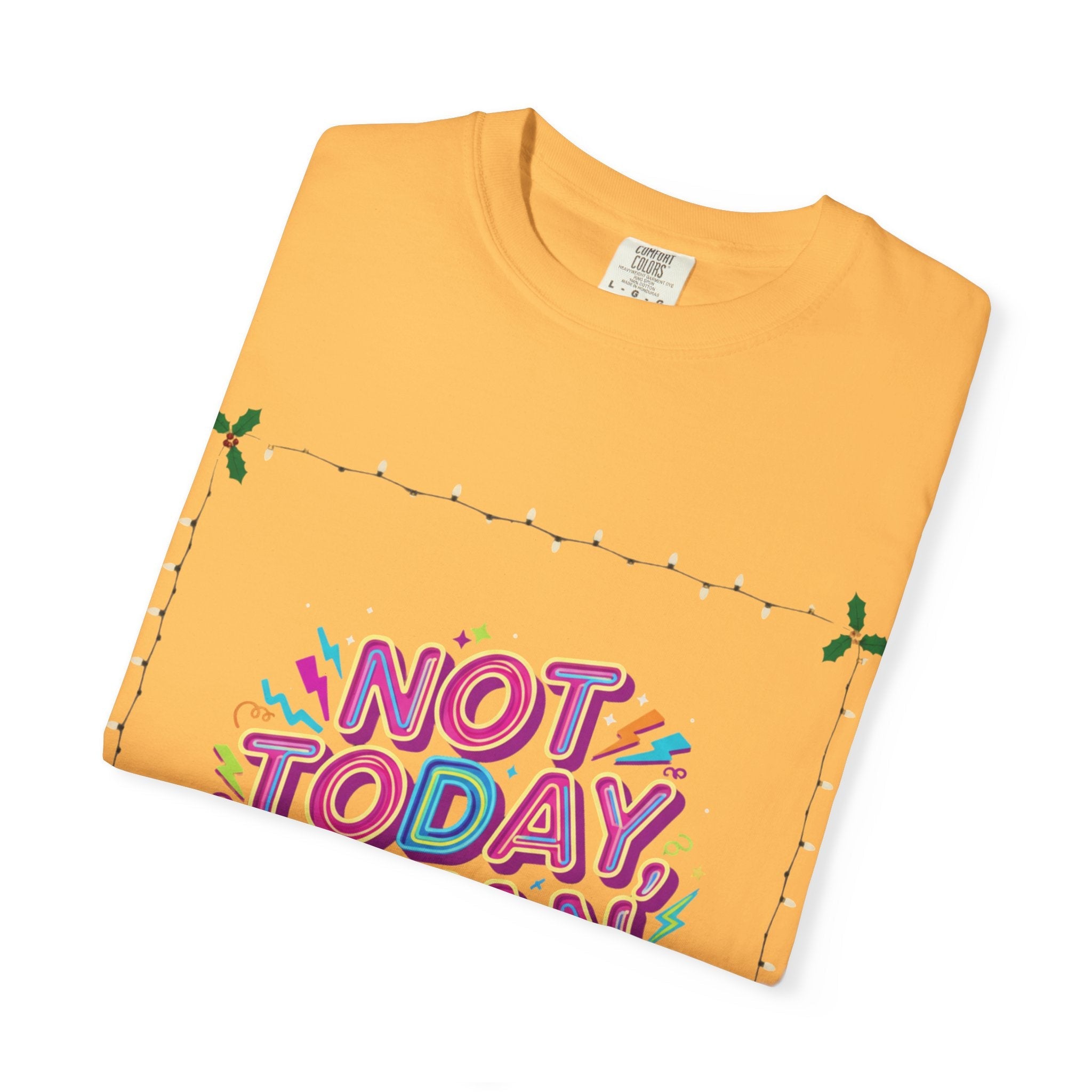 🔥 Not Today, Satan – Retro 90s Christian T-Shirt | Neon Faith Tee | Funky Cartoon Devil | Bold Bible Verse Shirt | Uplifted Gear Printify