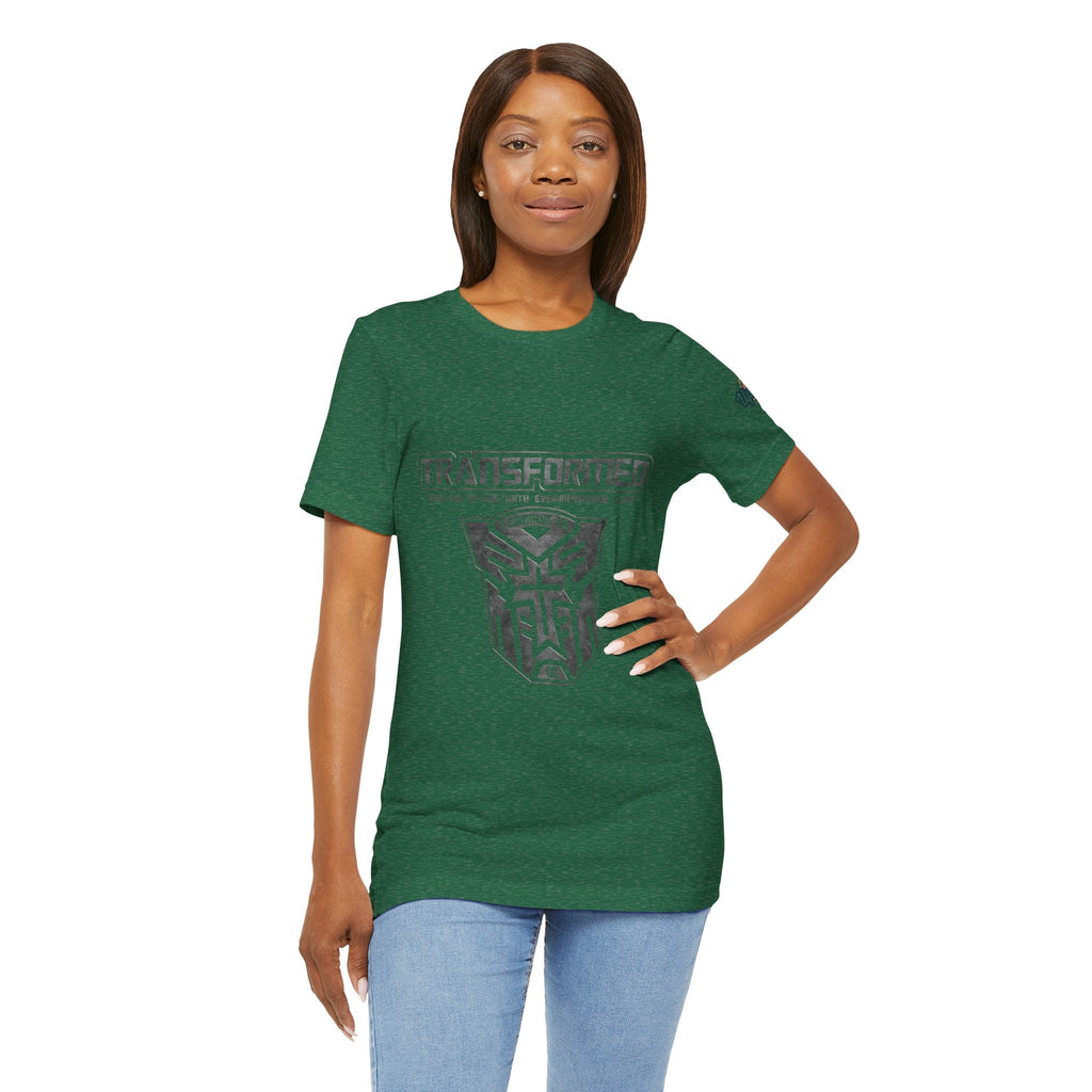 Transformer Logo Christian T-shirt | 2 Corinthians 3:18 Bible Verse T-shirt Printify