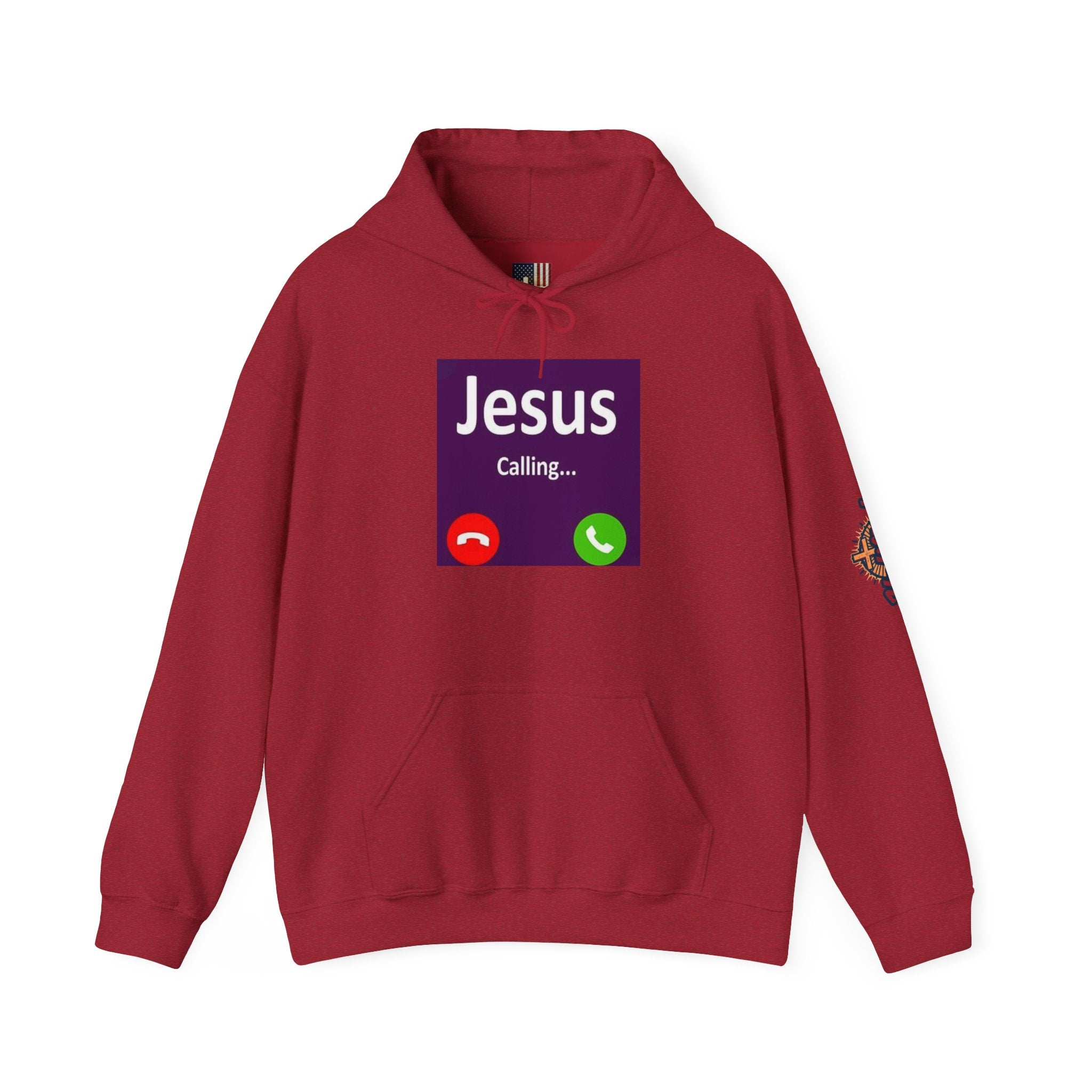 Jesus Calling Hoodie – Funny Cell Phone Screen Christian Sweatshirt for Divine Connection & Faith Humor Printify