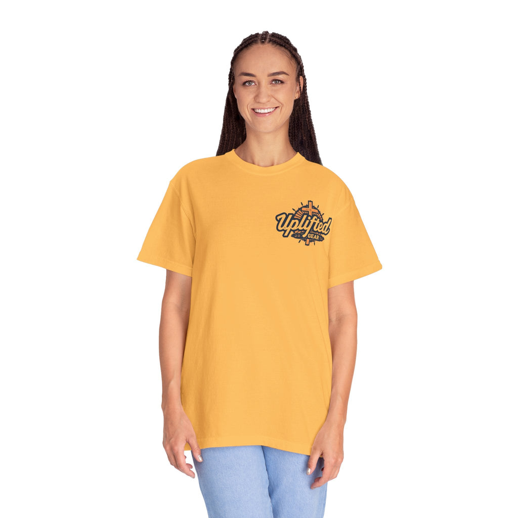 Joy to the World T-shirt – Wreath Earth Nativity Christian Christmas T-shirt for Isaiah 9:6 Holiday Faith & Festive Joy Printify