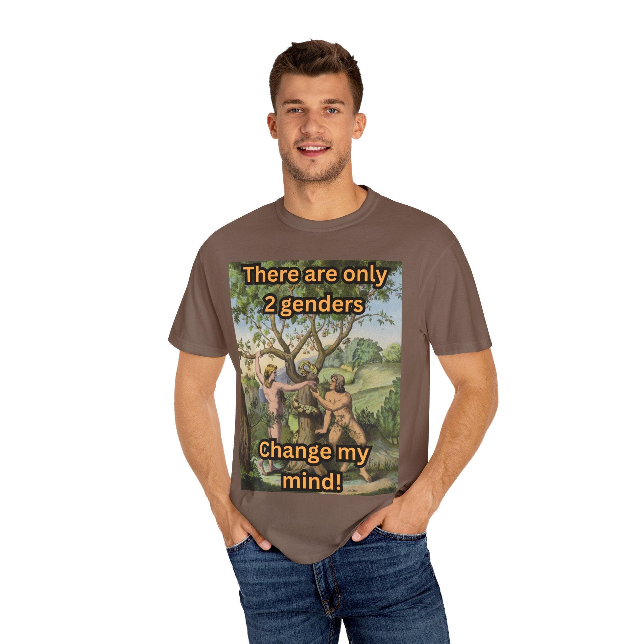 There Are Only 2 Genders T-Shirt – Adam & Eve Cross Christian Tee for Bold Faith Printify