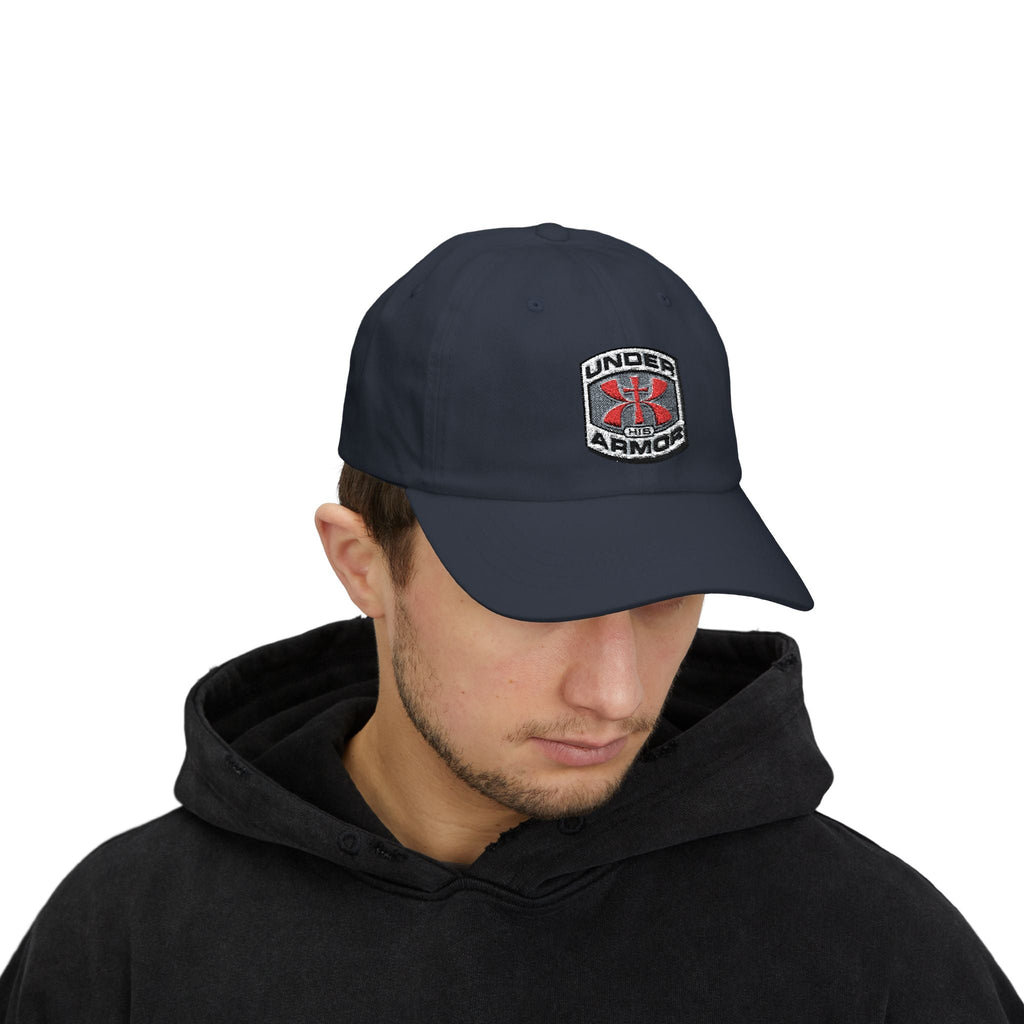 Under Armor Classic Dad Cap - Embroidered White Baseball Hat Printify