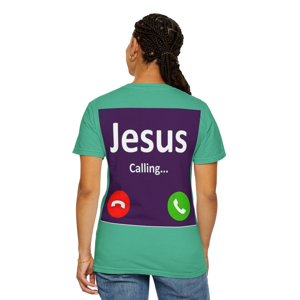 Jesus Calling T-shirt, – Funny Cell Phone Screen Christian T-shirt, for Divine Connection & Faith Humor Printify