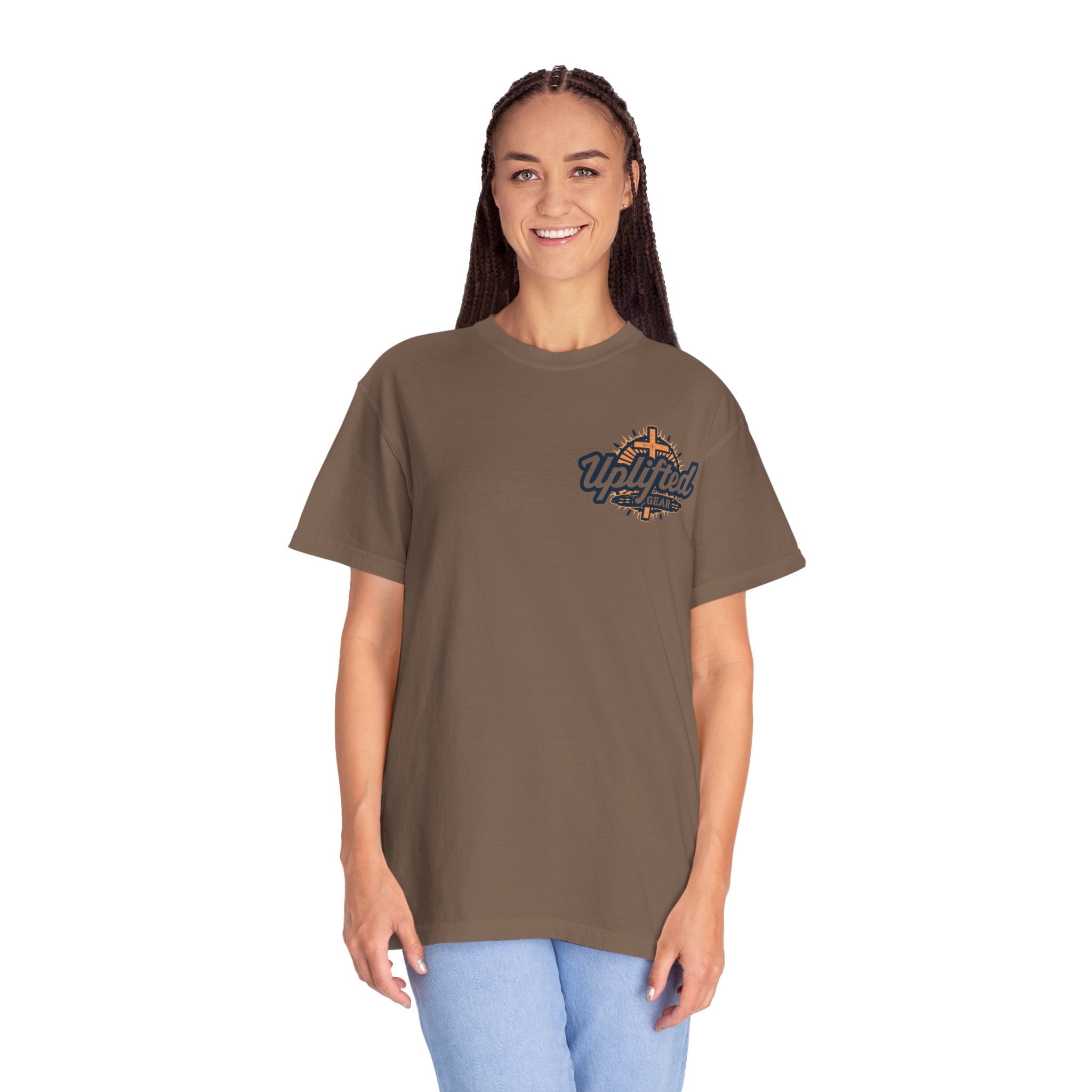 Jesus Saves T-shirt – Radiant Cross & Rays of Light Christian T-shirt for Eternal Hope & Faith Printify