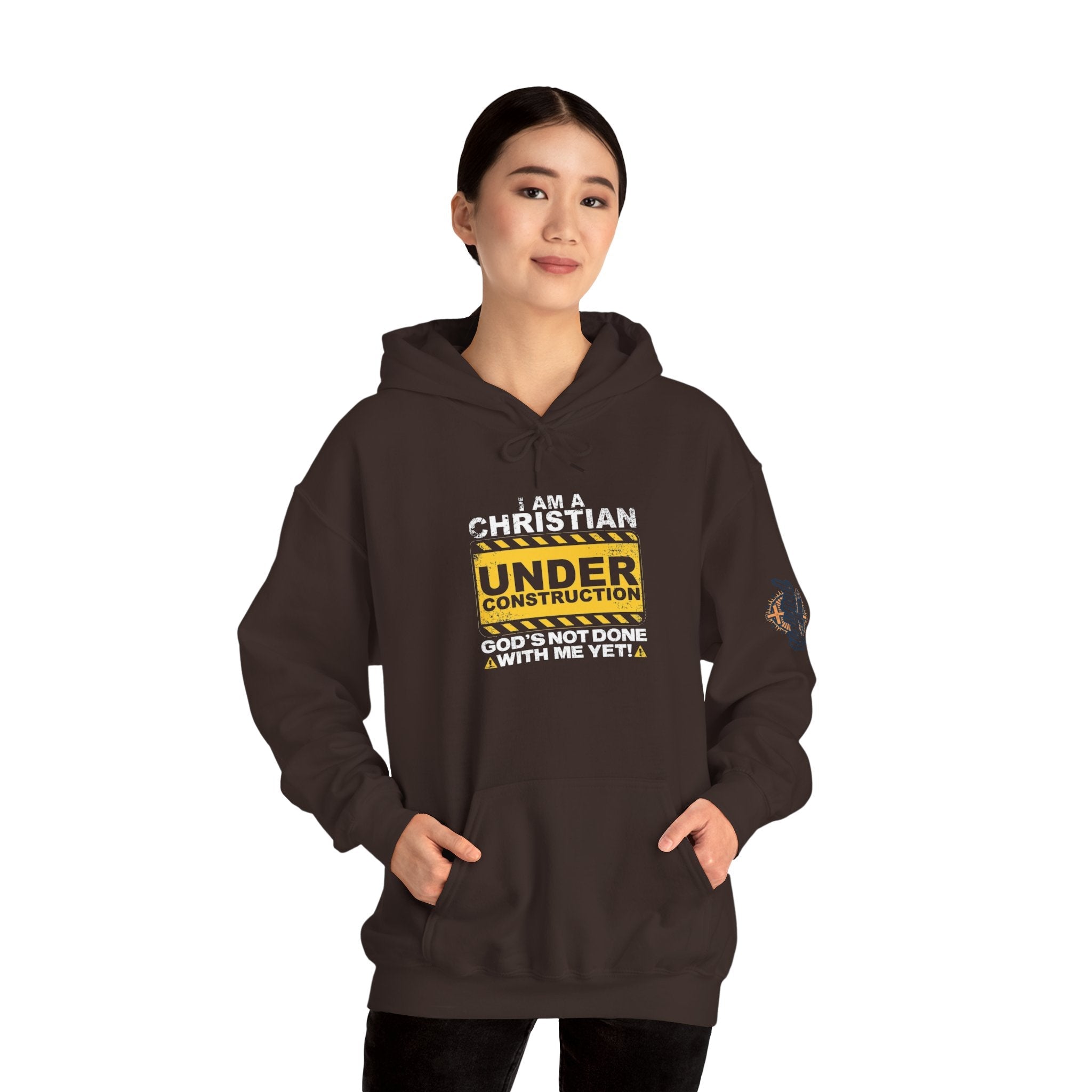 Christian Under Construction Hoodie | God Is Not Done With Me Yet Hoodie Printify