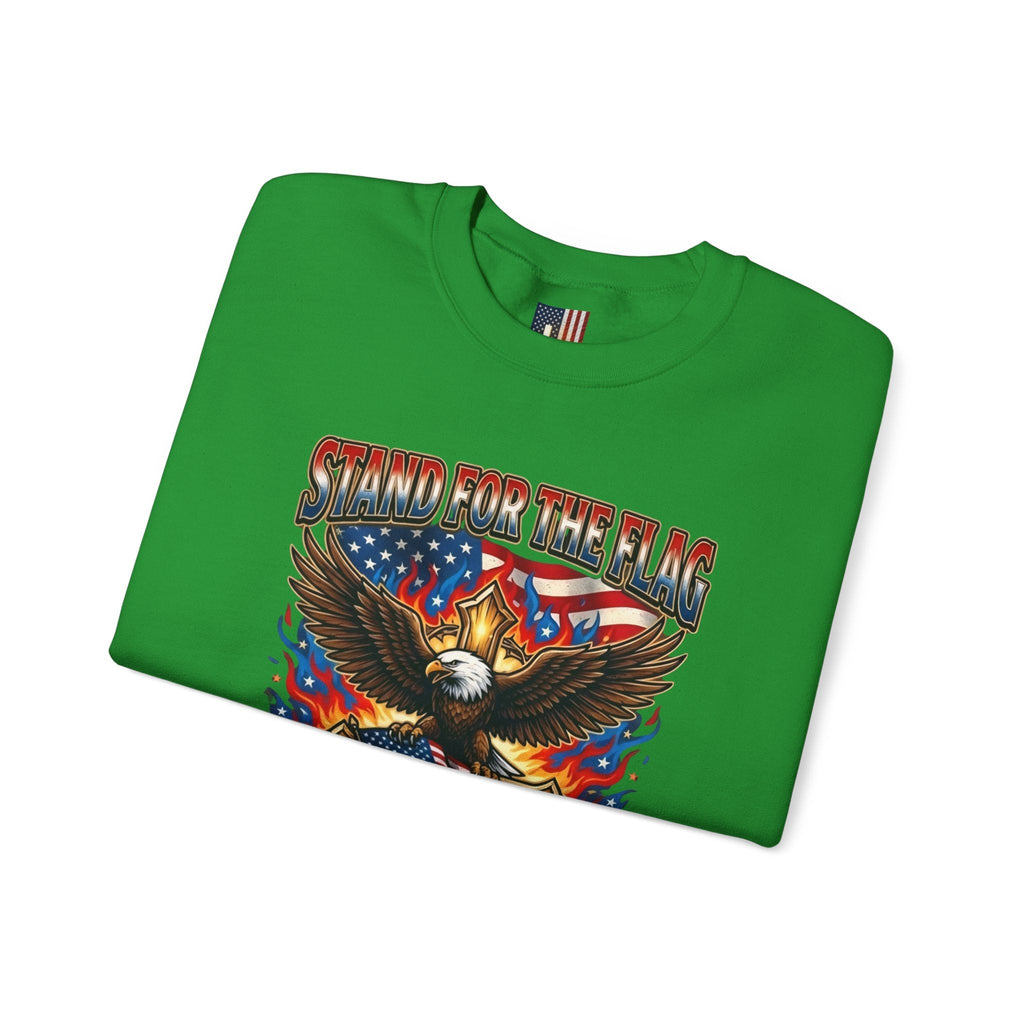 Stand for the Flag Kneel for the Cross Sweatshirt | Patriotic Eagle Sweatshirt Printify