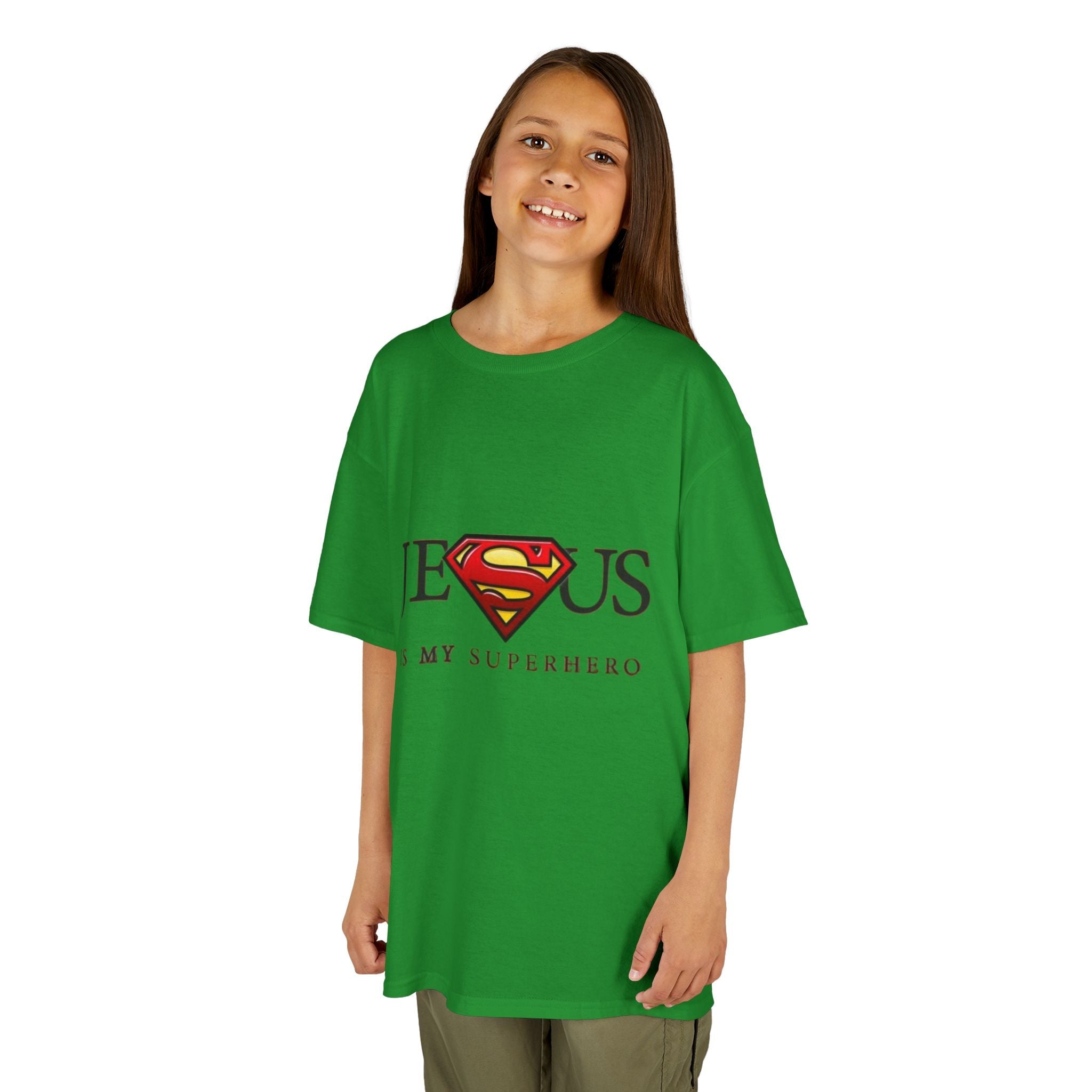 Jesus Is My Superhero T-Shirt — Faith-Based Superman-Inspired Tee Printify