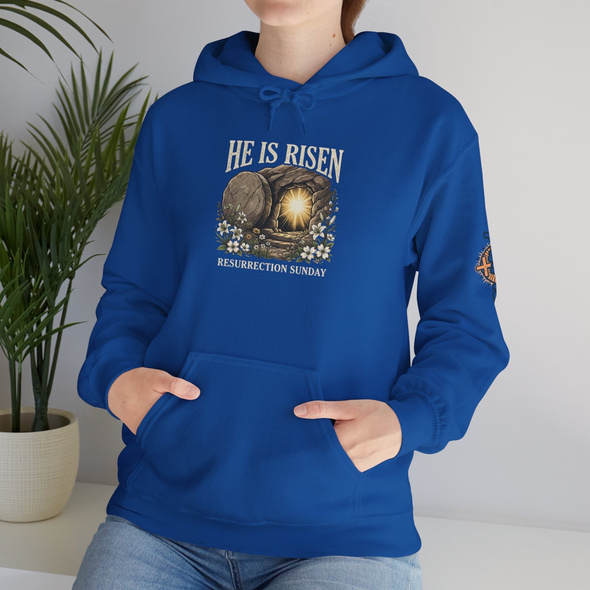 He Is Risen Hoodie — Jesus Christ Resurrection Easter Hoodie Printify
