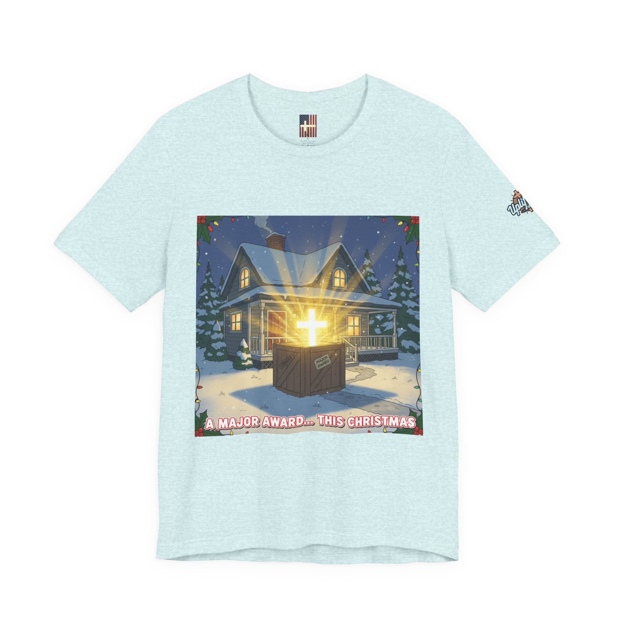 A Major Award This Christmas T-shirt – Fragile Leg Lamp Parody Cross Unboxing Christian T-shirt for Hilarious Faith & Holiday Glow Printify