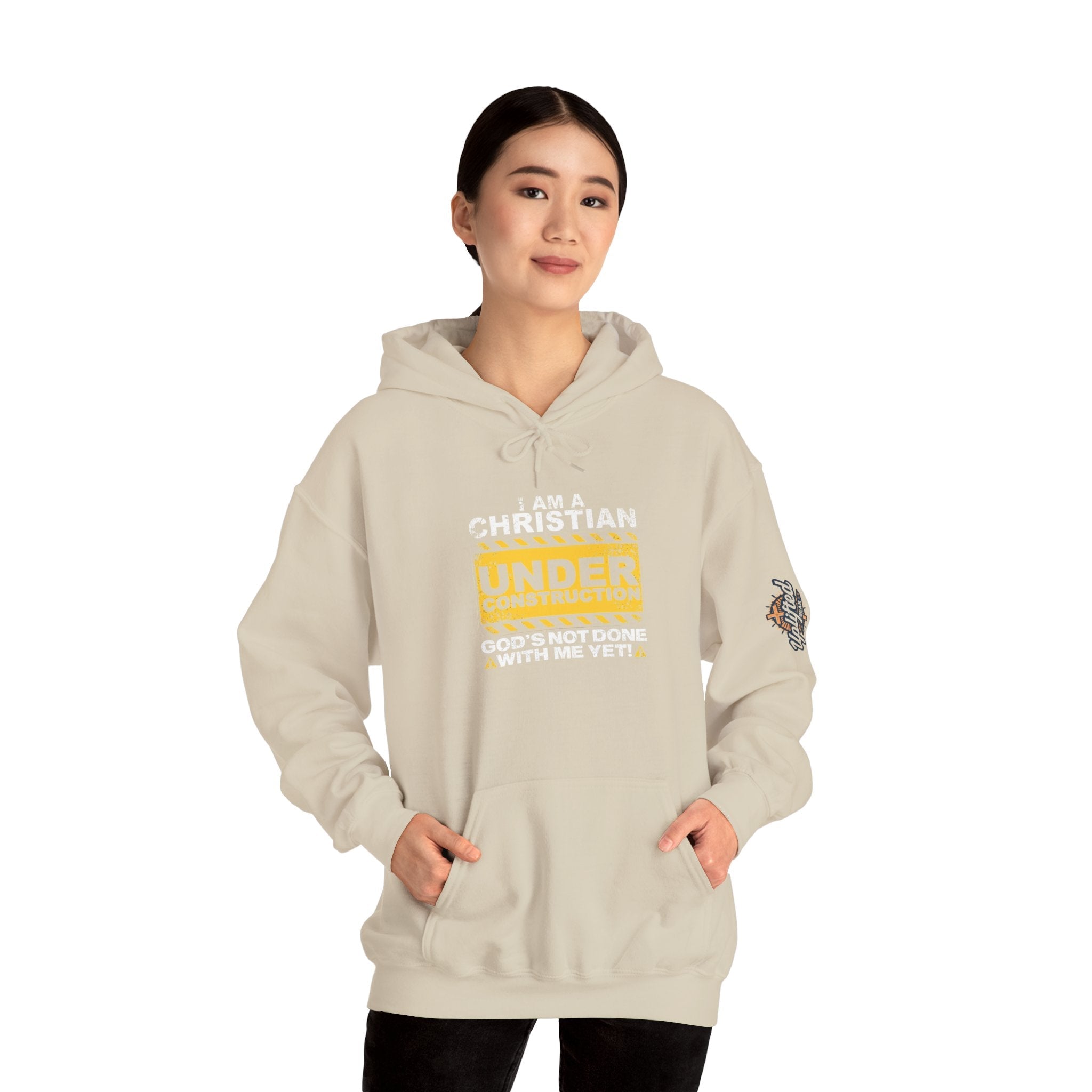Christian Under Construction Hoodie | God Is Not Done With Me Yet Hoodie Printify
