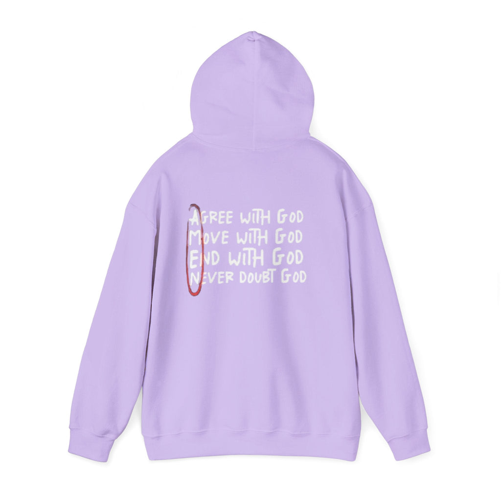 AMEN Acronym Hoodie – Agree with God Move with God End with God Never Doubt God Christian Sweatshirt for Unwavering Faith Printify